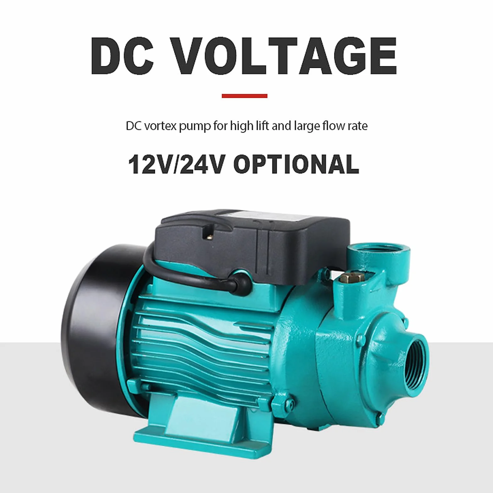 Bomba Agua Transferencia, Bomba Agua Solar 12 V 24 V, Bomba Autocebante 35 L/min 25 M, Bomba Suministro de Agua Solar Silenciosa para Riego por Chorro de Pozos Poco Profundos