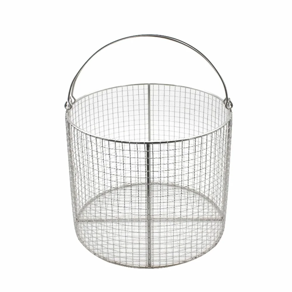 Cestas redondas de esterilización de acero inoxidable 304, 30x30cm para instrumental quirúrgico médico dental