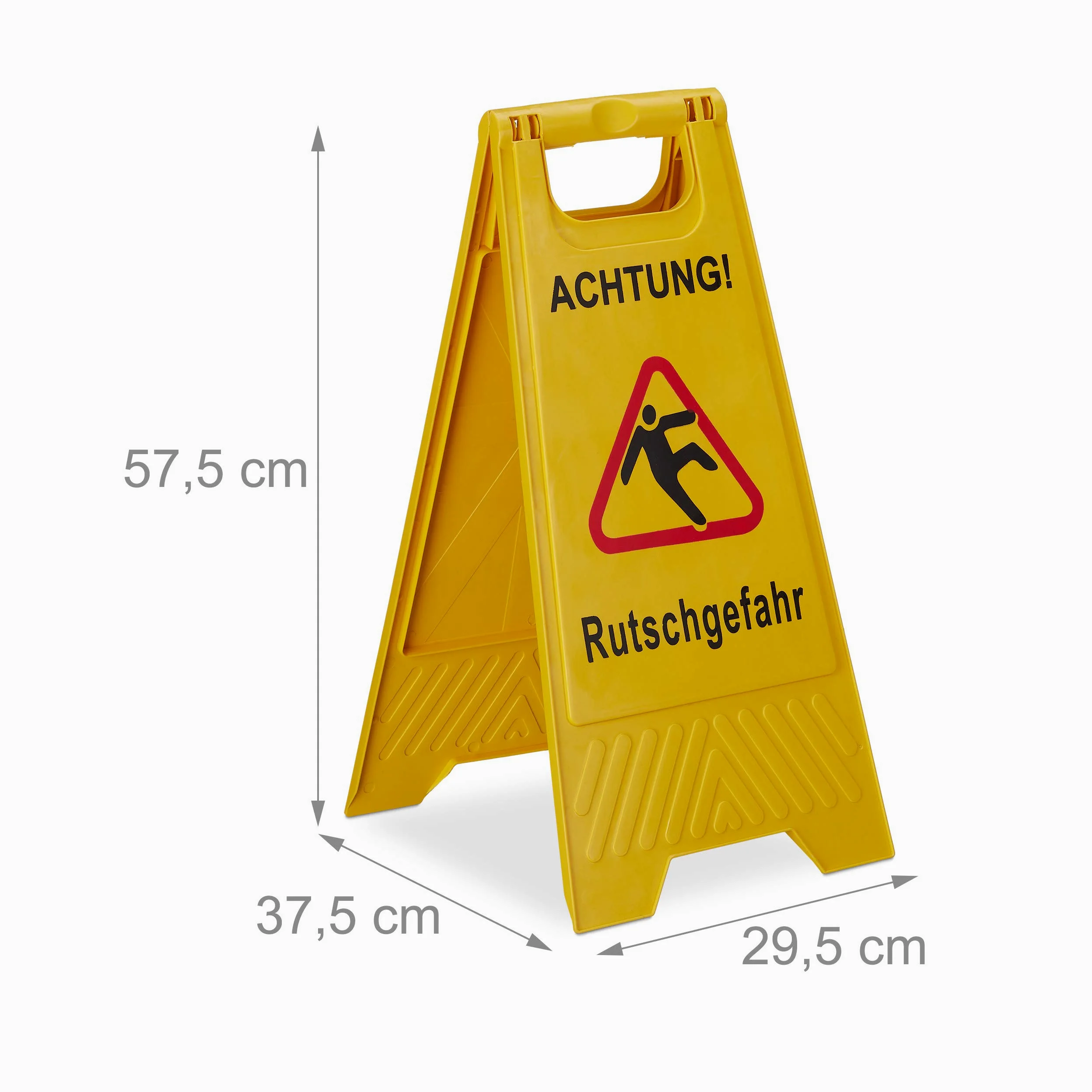 10 x Carteles Suelo Mojado en Alemán, Achtung Rutschgefahr, Señal Pavimento Resbaladizo, 2 Caras, PP, Amarillo