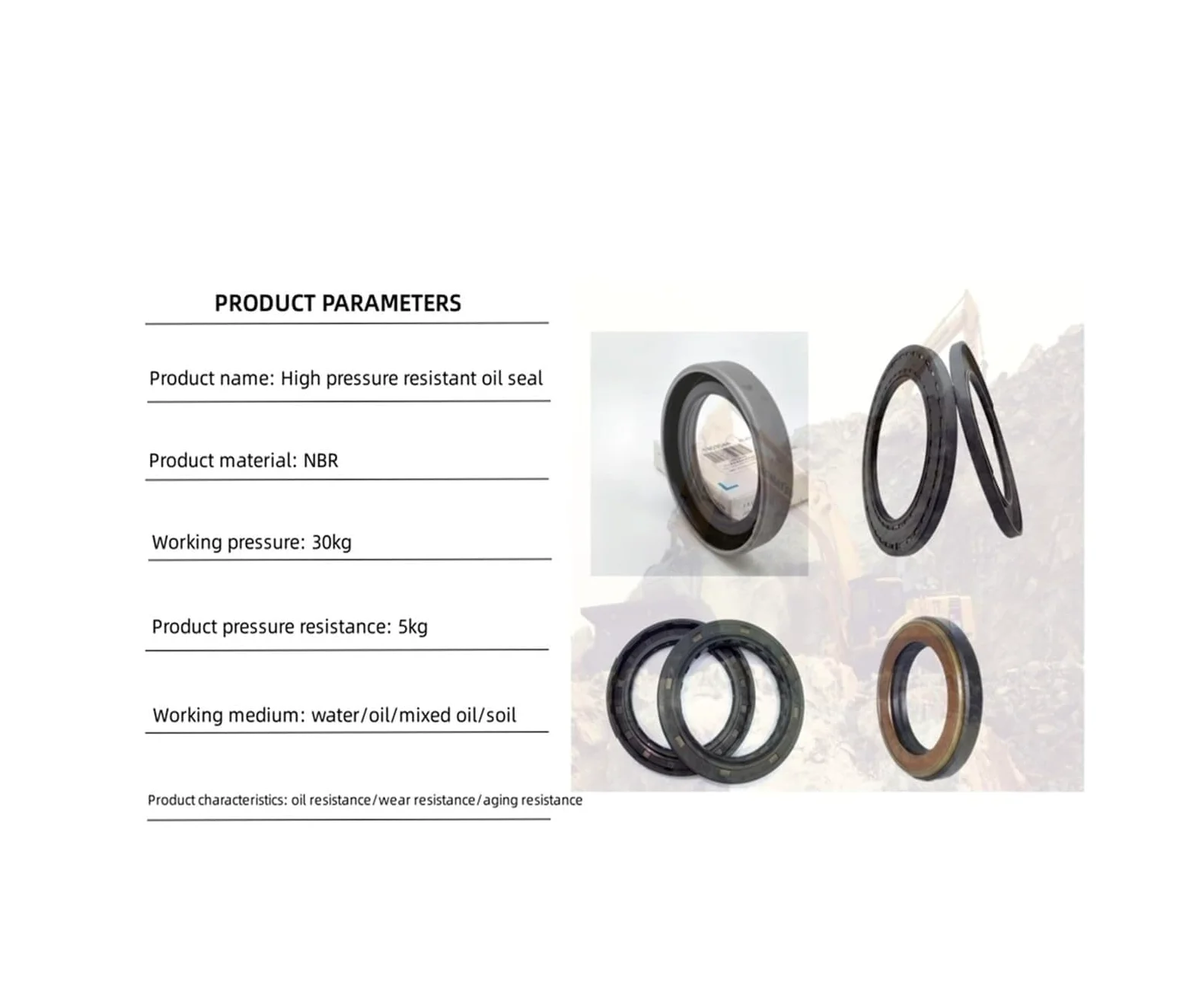 1 Uds sello de aceite de eje esqueleto 50 * 72 * 8/6mm1.5 herramienta de junta de bomba hidráulica accesorio de anillo Industrial - Kit de juntas surtidas