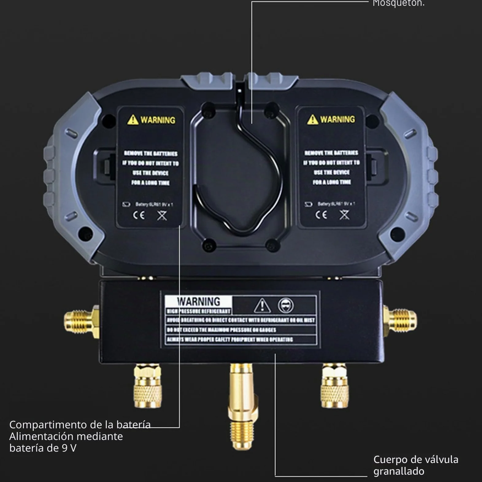 Garosa Refrigerantes de HVAC Presión Digital Gage AC Refrigerante Manifegolio Digital Conjunto de Presión de 0-6000 KPa