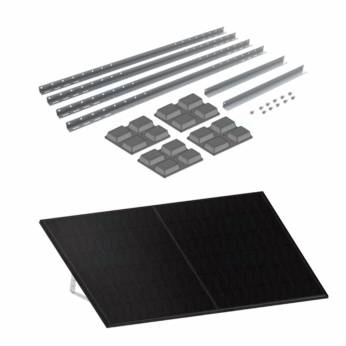 Haier Soporte premium para techo plano, jardín y terraza para sistemas solares enchufables/centrales eléctricas de balcón