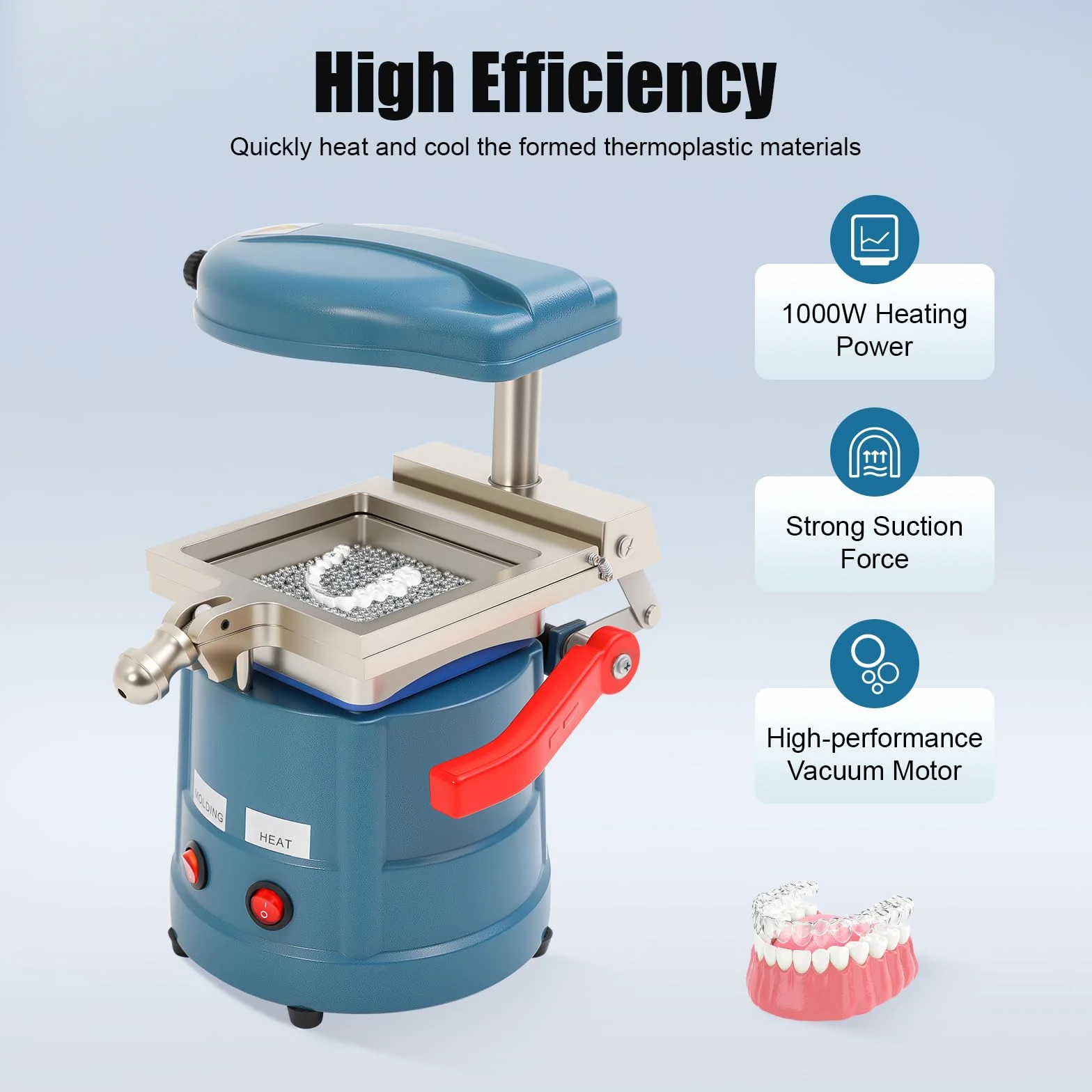 Máquina de moldeo dental 1000W Laboratorio Vacuum Forming Molding Máquina Dental Termoformado De Vacío Dental