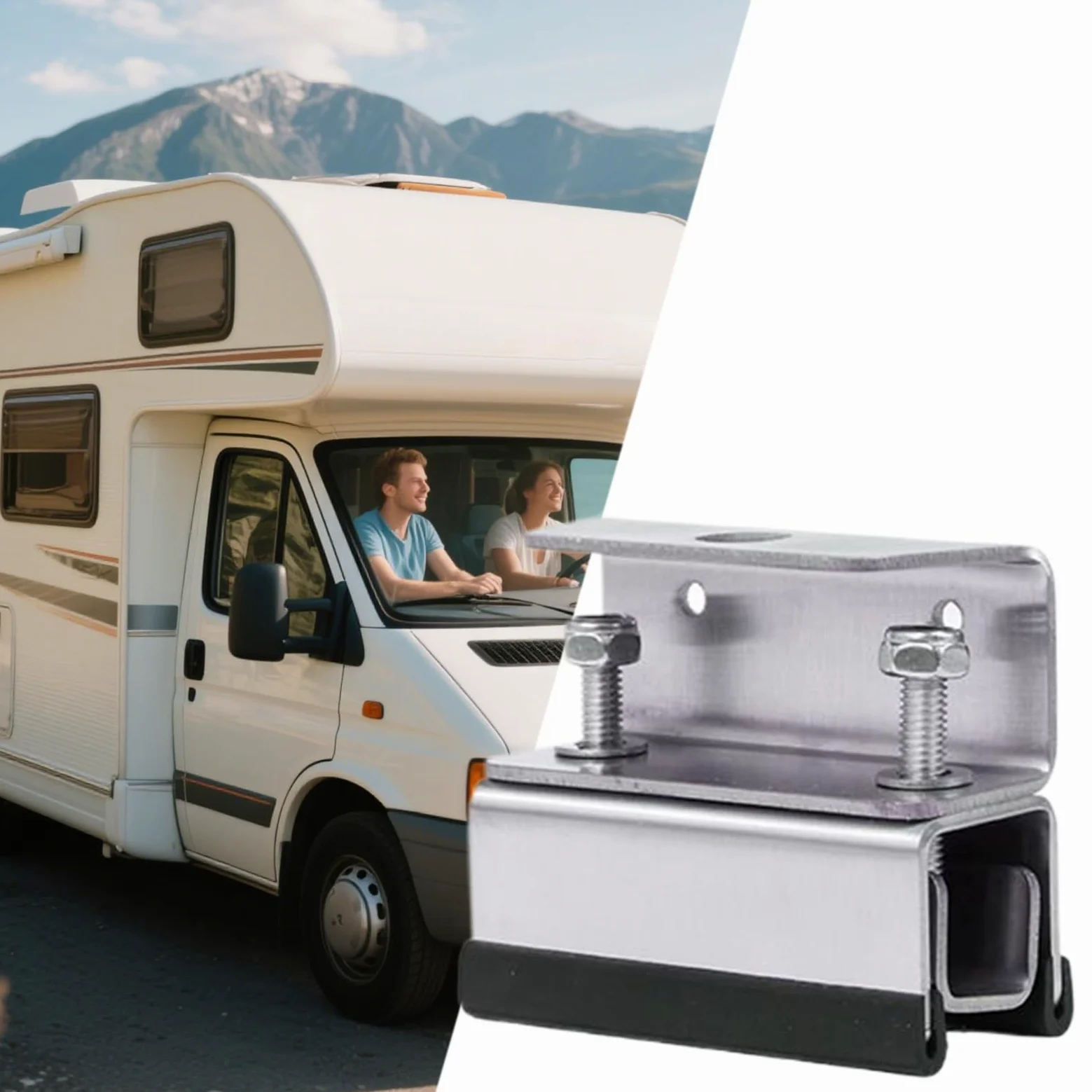Soportes De Montaje Para Paneles Solares RV Kit de 4 Soportes de Montaje | Estructura De Acero Inoxidable Para Techos De Caravanas, Embarcaciones, Remolques Y Camping