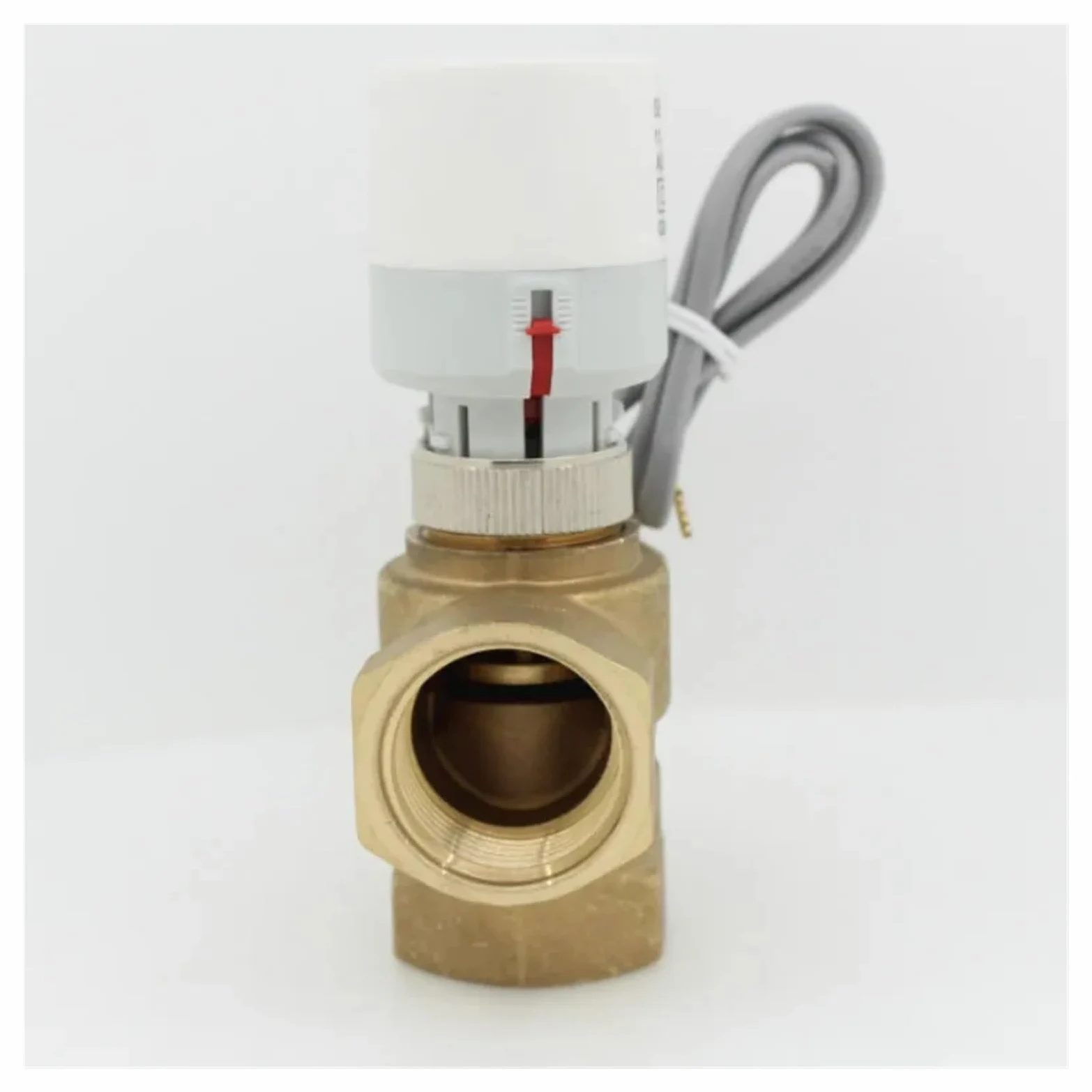 Actuador térmico eléctrico Normalmente Cerrado de 230 V NC for calefacción por Suelo Radiante con colector, válvula de latón de 3 vías DN25