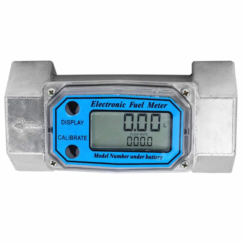 Medidor de Flujo de Turbina Electrónico Digital de Aluminio 15-120L 1.5 Pulgadas NPT