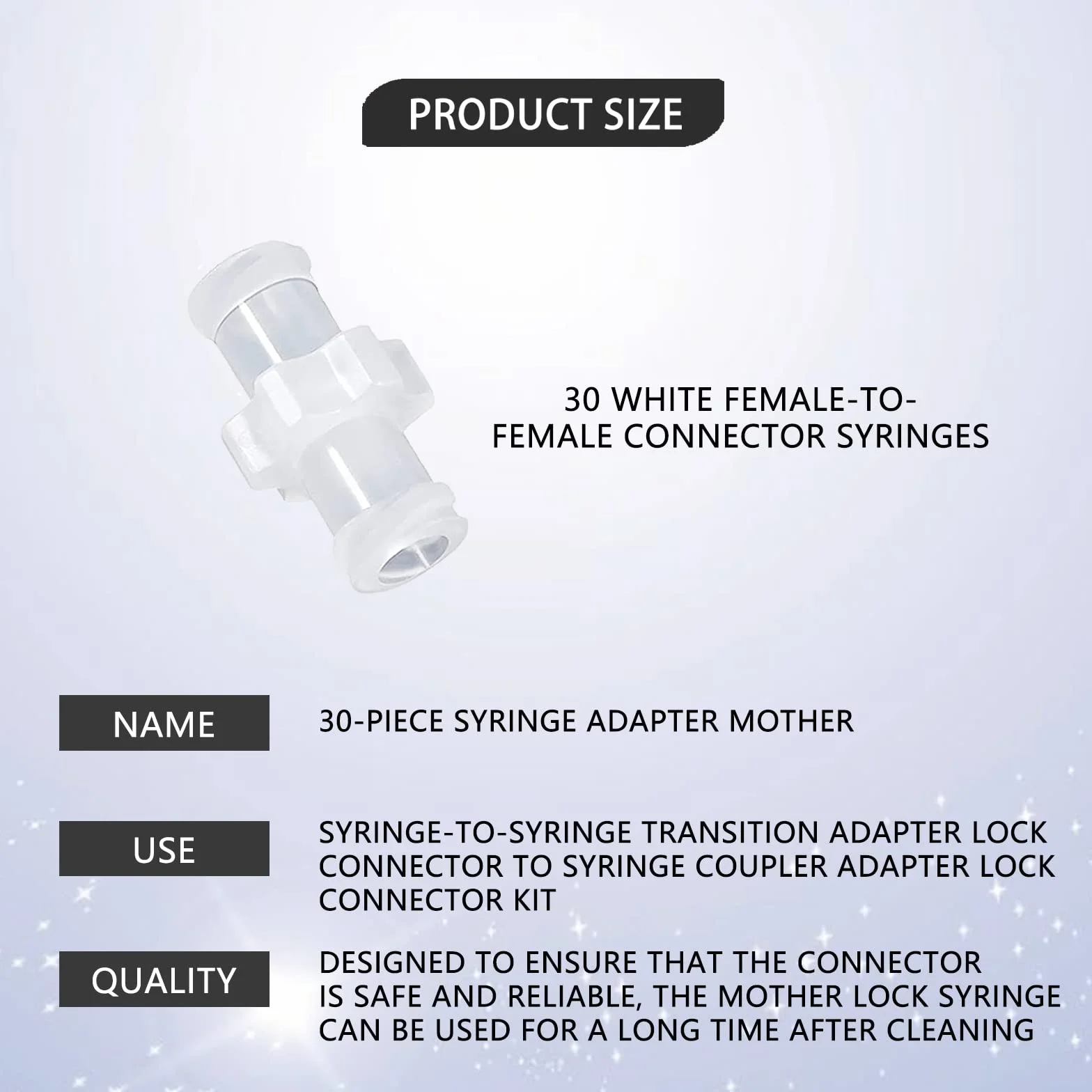 Adaptador de Jeringa 30 Piezas Luer Hembra a Conector de Bloqueo Kit