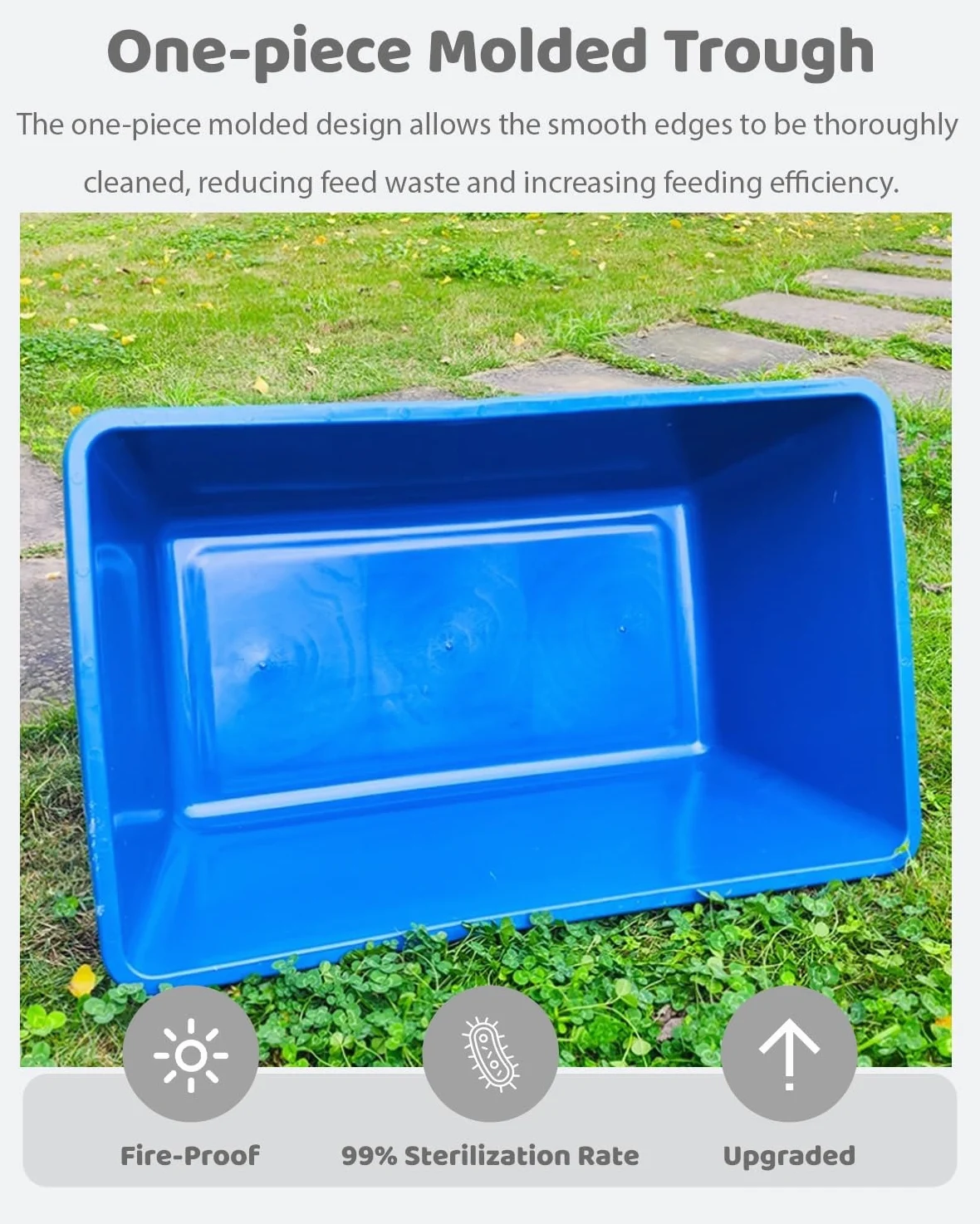 Comedero para Cerdos Comedero y Bebedero de Grano para Ovejas, Gran Capacidad (paquete de 2 O 4 Unidades), Comedero para Terneros, Cerdos y Ganado, Fácil de Limpiar, Comedero para Caballos y Alpacas.(