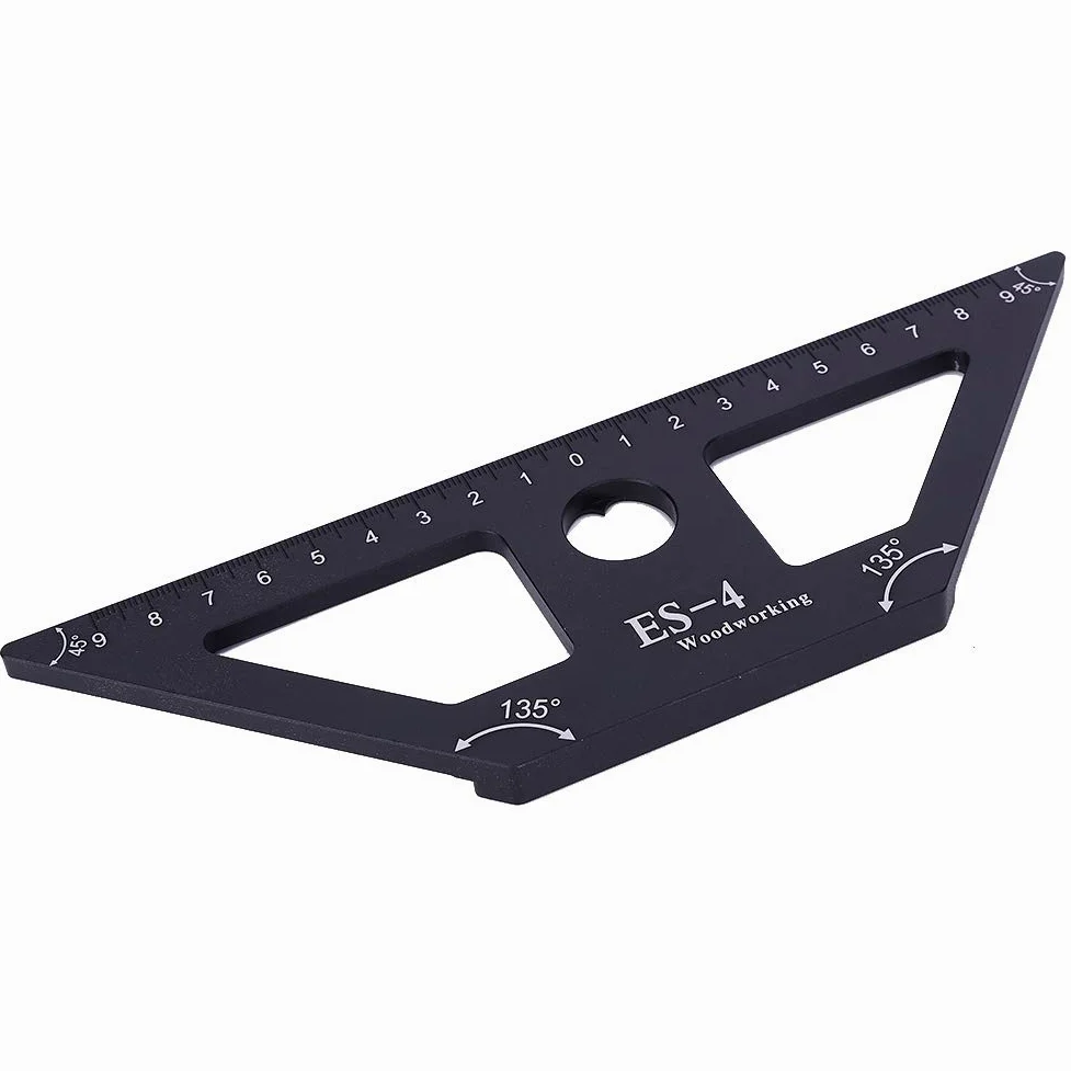 regla, Regla for carpintería ES 4, herramienta de medición carpintero escribano aleación aluminio 45 grados
