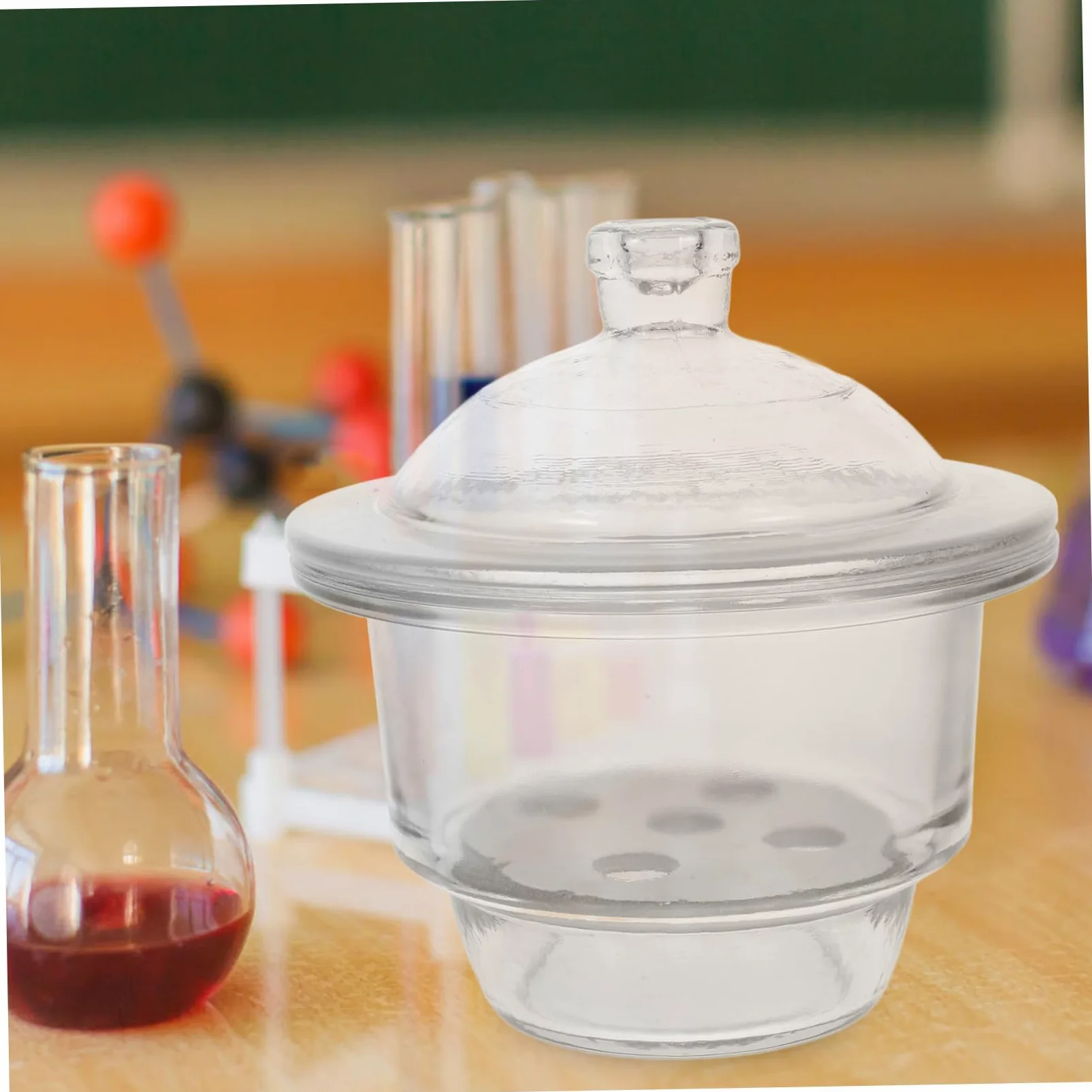 Desecador de Laboratorio de Vidrio 150mm para Secado | Alta Transparencia, Operación Cómoda, Fácil de Transportar, para Presentación y Experimento Científico
