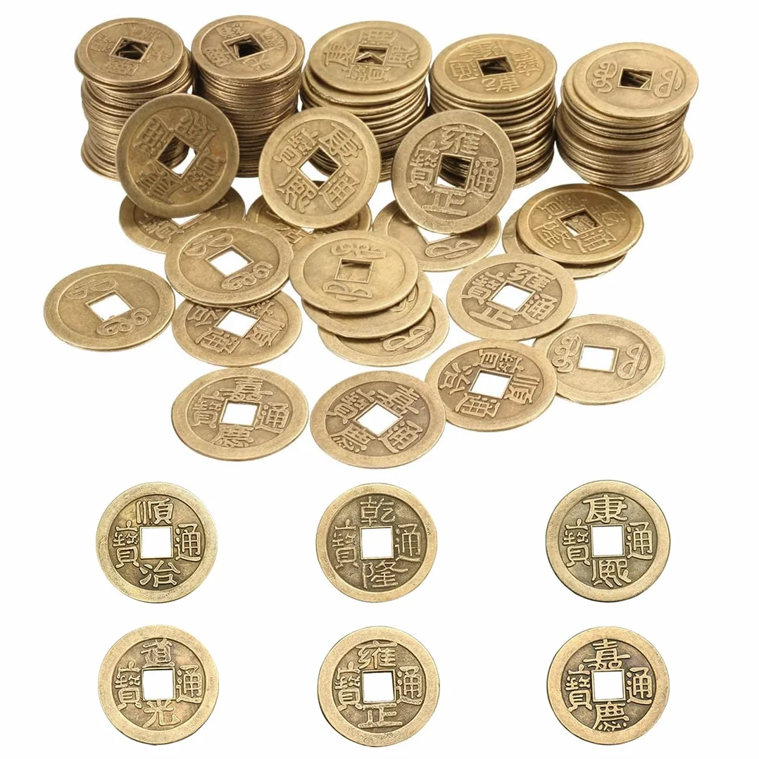 Feng Shui Monedas Chinas 50 Piezas Moneda de la Suerte I-Ching 2 cm
