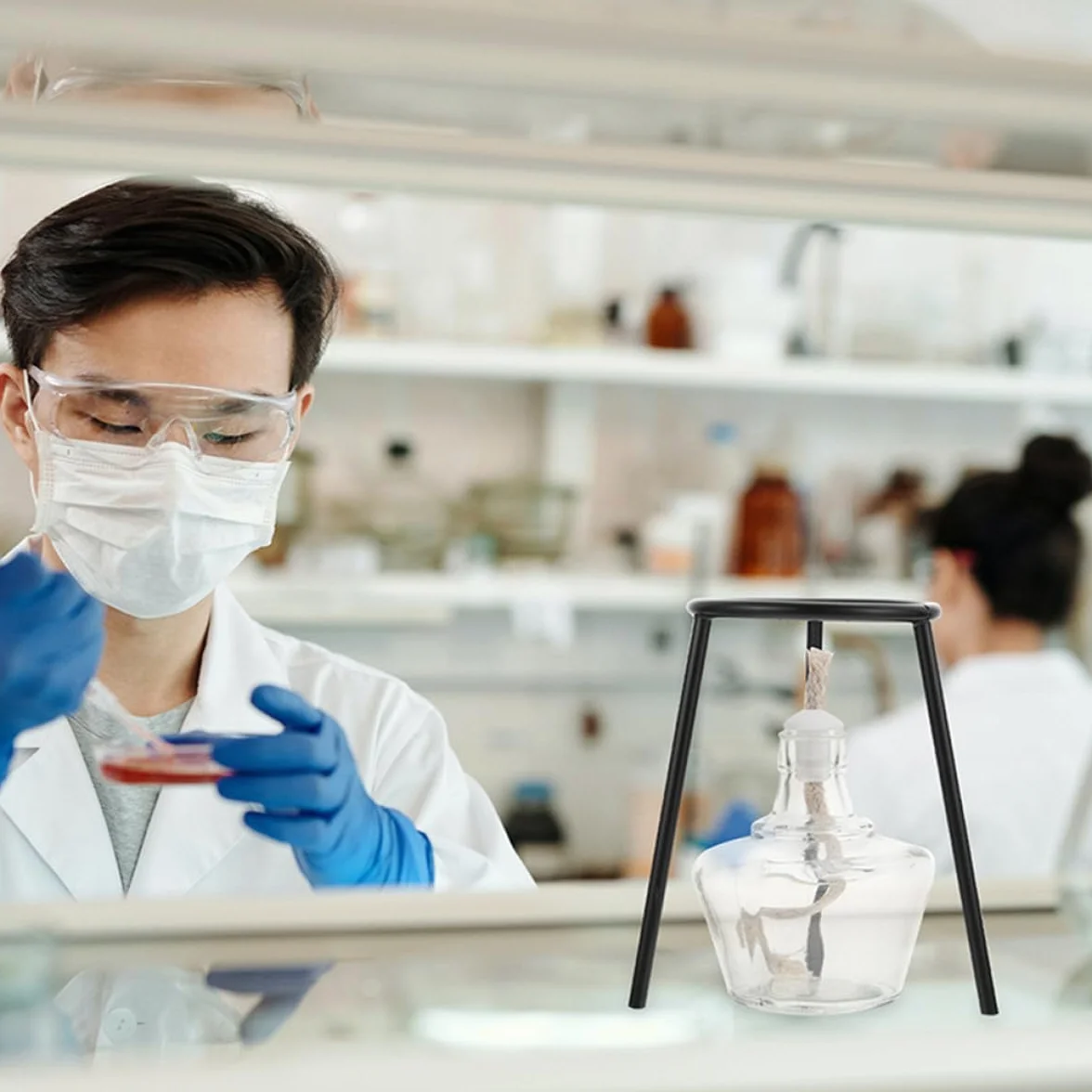 Soporte de Trípode de Hierro para Laboratorio, Paquete de 3 Piezas para Experimentos Científicos