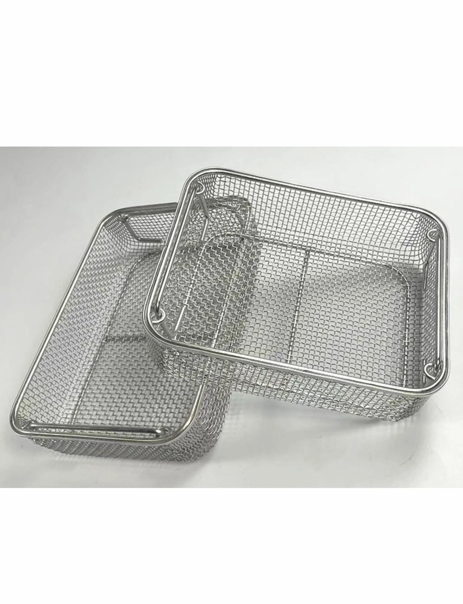 Bandeja de esterilización de malla de acero inoxidable perforada para instrumentos dentales, organizador de laboratorio