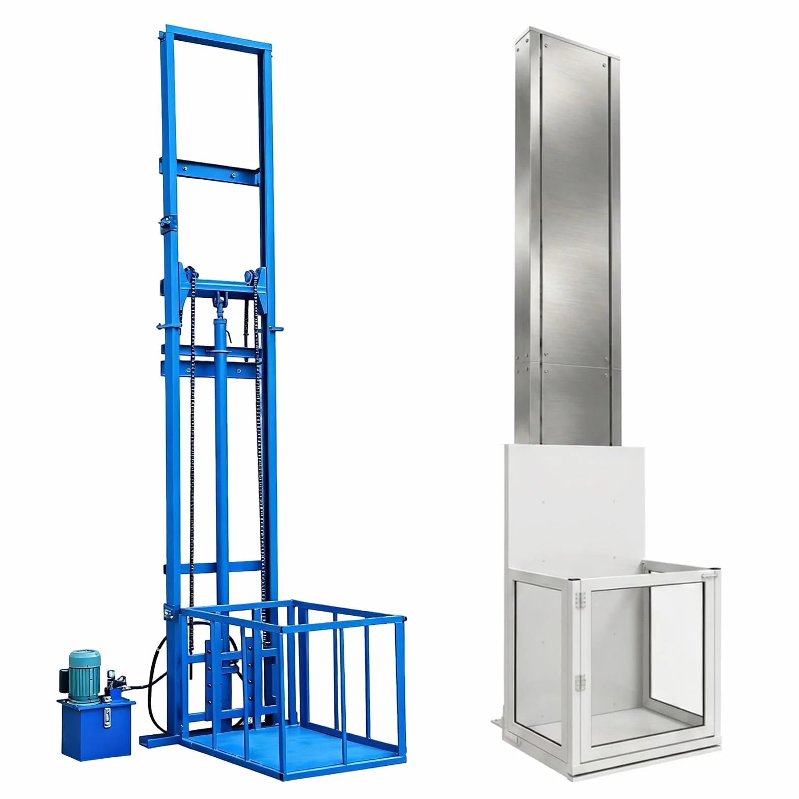 Eléctrico 1000kg, Plataforma Elevadora Hidráulica con 3 Mandos a Distancia, Elevador de Carga de Acero en C para Hogar, Almacén y Fábrica, Montacargas Industrial de Riel