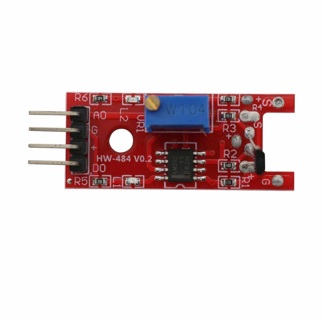 KY-024 Sensor magnético Hall lineal CC 5 V Sensor de efecto Hall LM393 con sonda de inducción magnética Se puede utilizar para detectar la velocidad y la posición de motores (Paquete de 3)