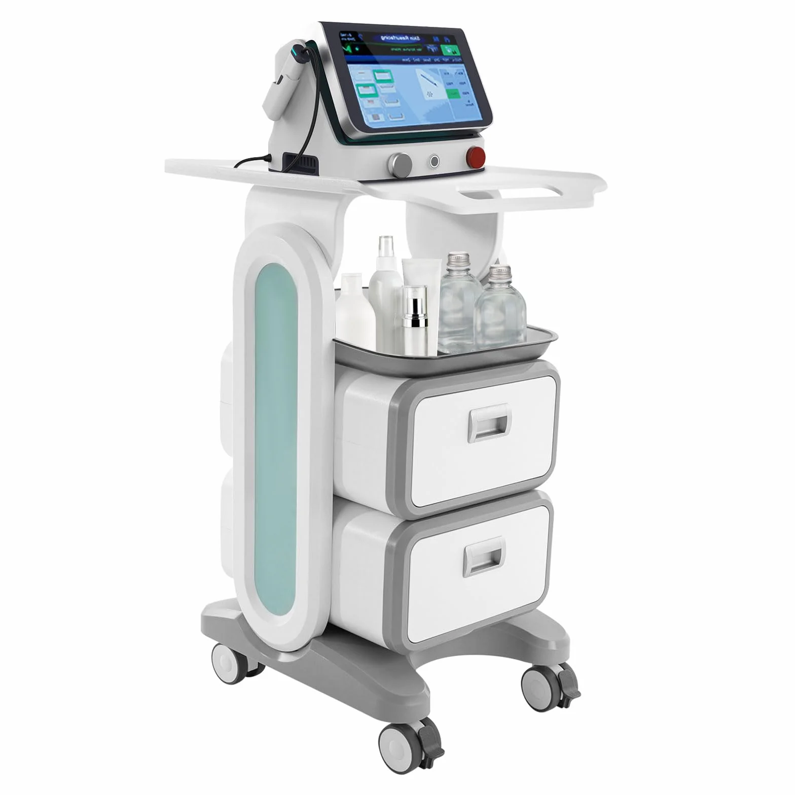 Carrito Médico con 2 Cajones, Carro de Almacenamiento Rodante para Laboratorio y Dental
