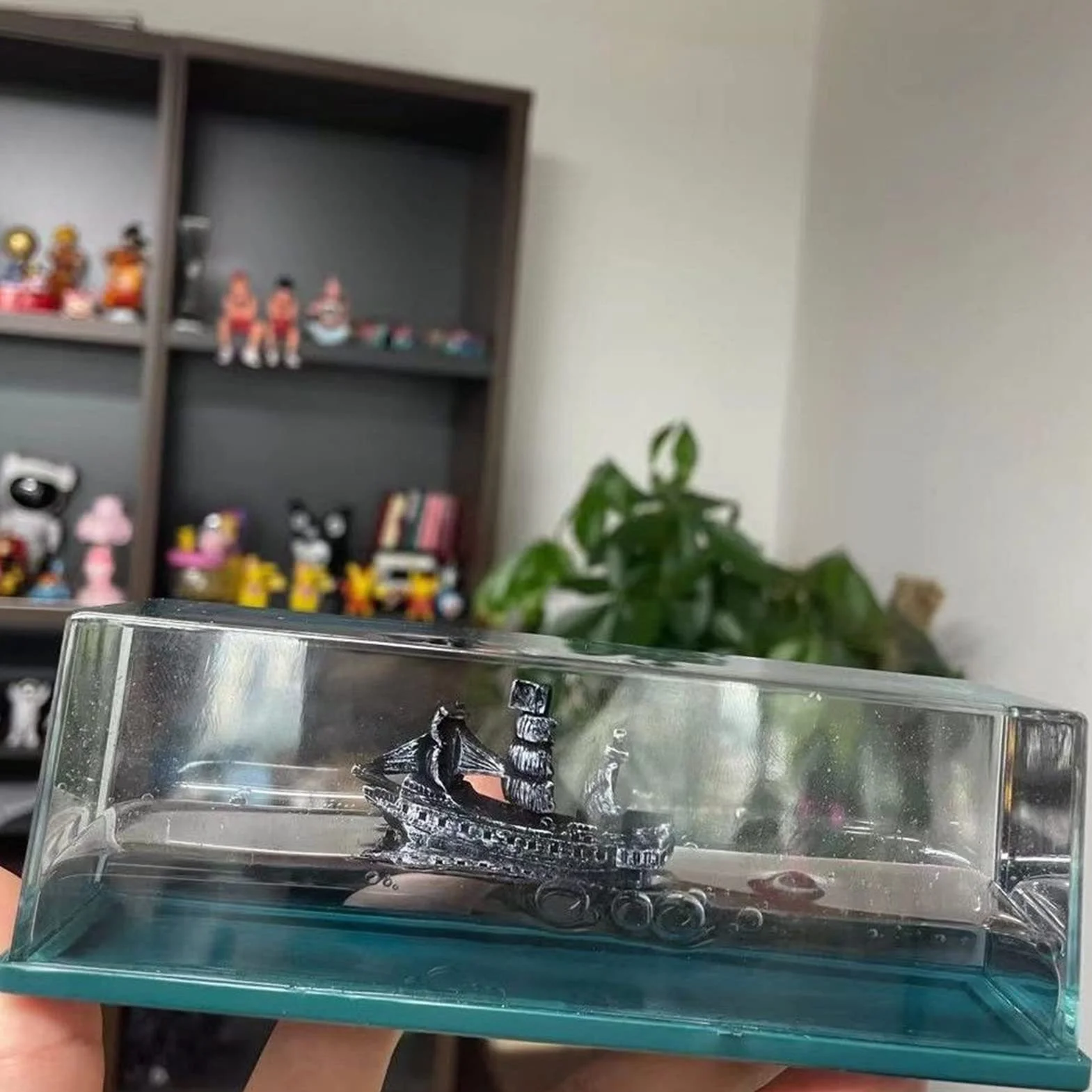 Botella Deriva líquido para cruceros Insumergible acrílico Barco Pirata Perla Negra Decoración hogar