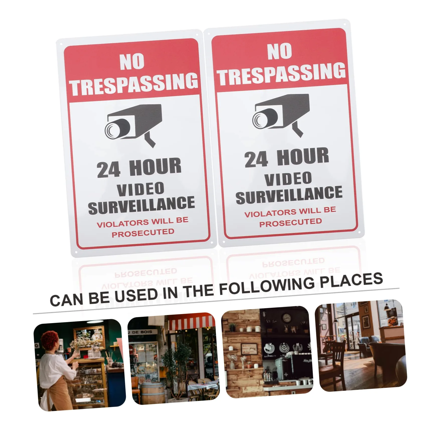 PRETYZOOM 10 Piezas Cartel Metálico de Videovigilancia Señal de Seguridad Clara y Resistente Placa de Advertencia para Tienda Exterior Interior Resistente la Oxidación y Fácil de Instalar