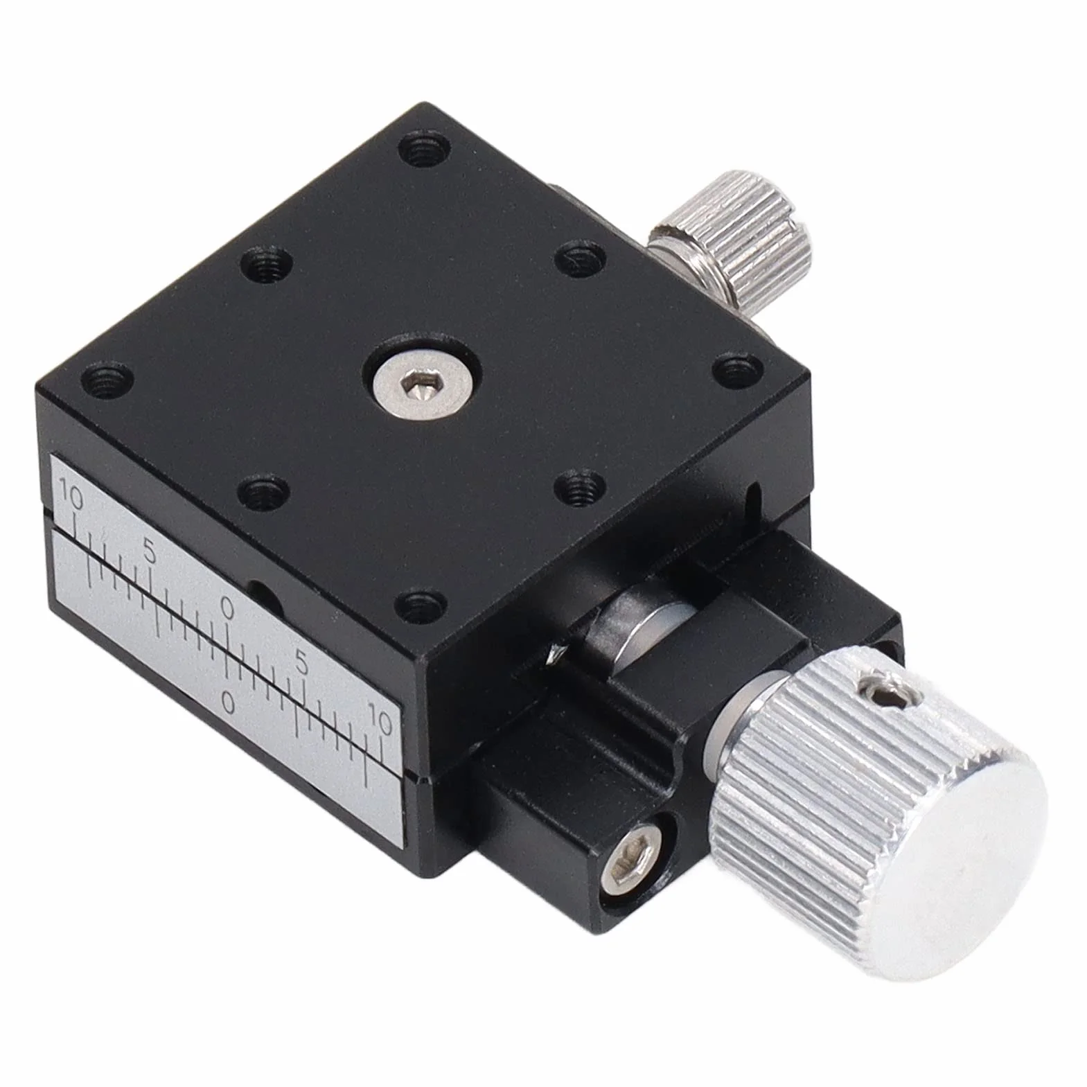 Plataforma de desplazamiento manual para ejes X, mesa deslizante con tornillo y escala, guía de cola de paloma 25x25mm para instrumentos ópticos