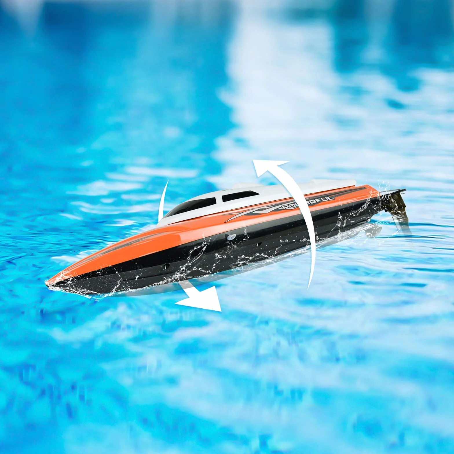 Ulifance Barco teledirigido para piscinas 25 km/h naranja