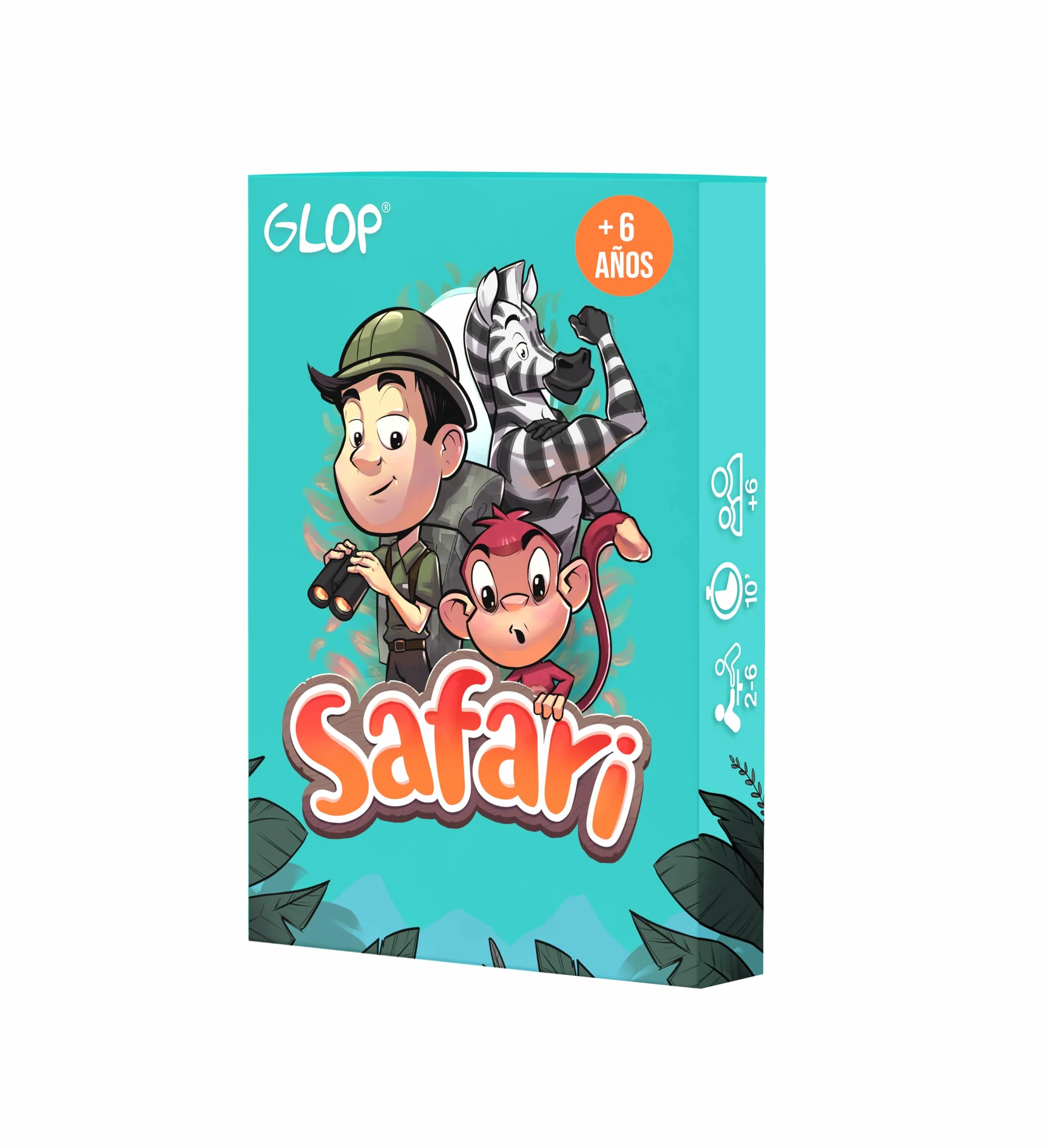 Glop Safari Juego de Cartas Familiares 2-6 Jugadores 6-99 Años