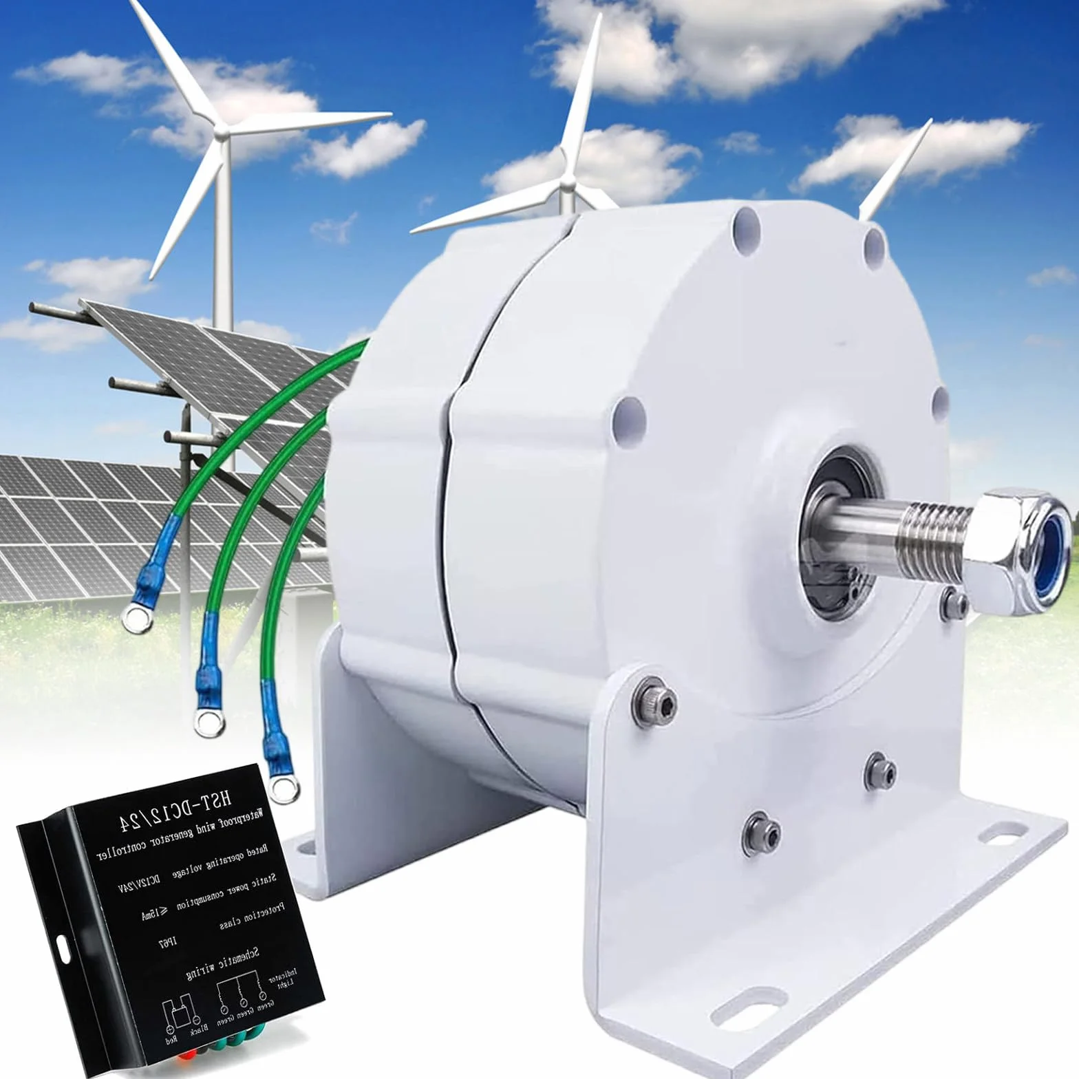 Generador de imán permanente de baja velocidad de rotación 600R/Min 12000W 12V/24V/48V/120V/220V Alternador AC Alternador trifásico para hacer tu propia turbina eólica horizontal, 12V
