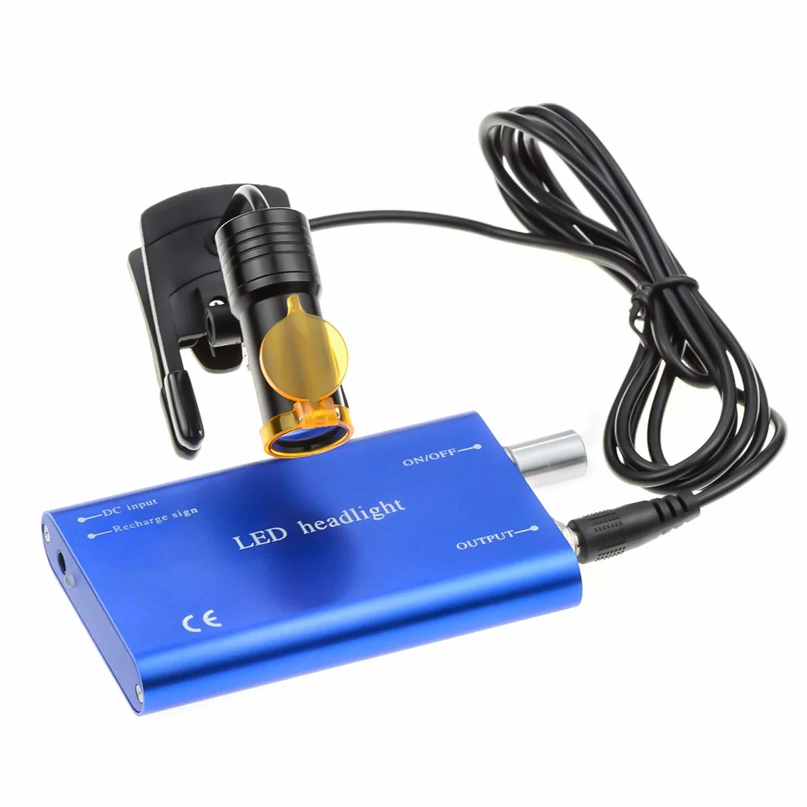 Aprodite 5W LED quirúrgico faro lámpara montada en lupas para laboratorio lupa DY-007 Plactis Clip (azul)