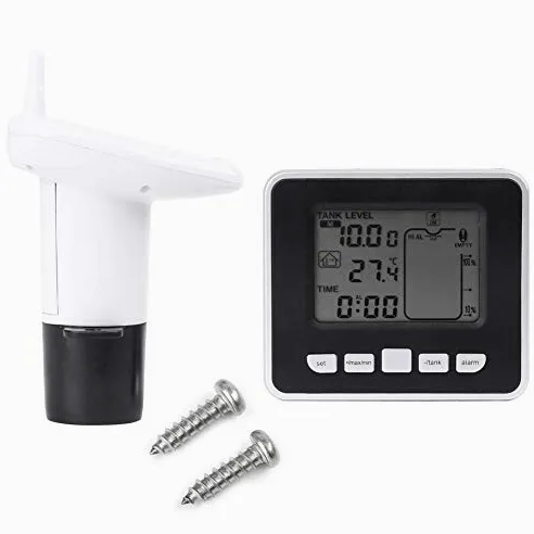 LiebeWH Sensor de nivel de líquido ultrasónico con alarma, depósito de agua ultrasónico, medidor de profundidad de líquido, sensor con indicador de temperatura