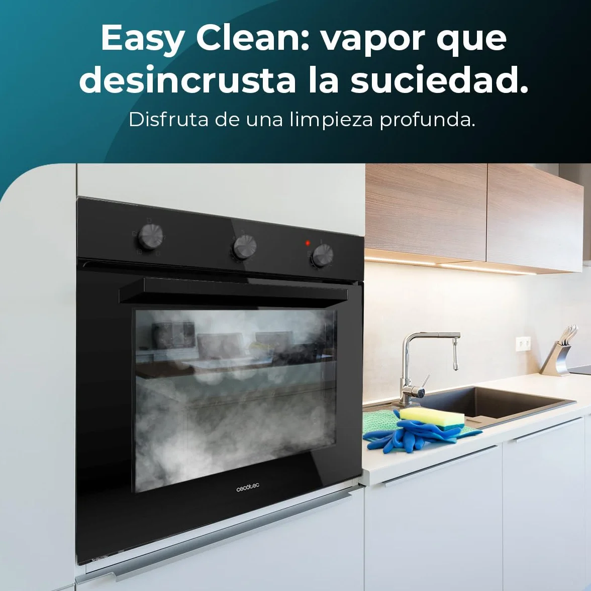 Cecotec Horno Integrable Convencional Bolero Hexa C136000 2800W 77L Steam Assist Triple Glass