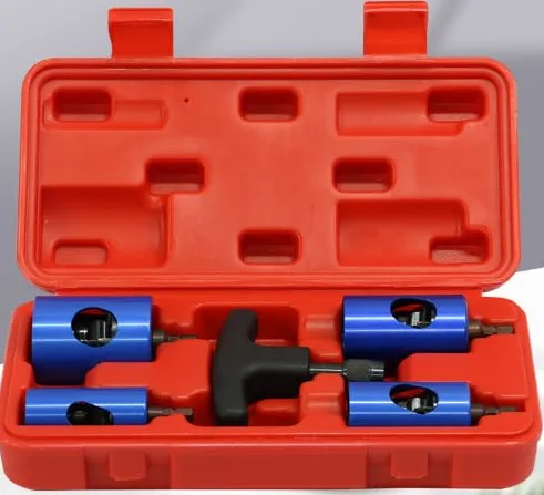 Kit Desbarbador de Tubos, Cabezal Calibrador y Desbarbador Multicapa Ø16-32mm Escariador para Taladro con 4 Cabezales para Tubo PEX, PER y Multicapa
