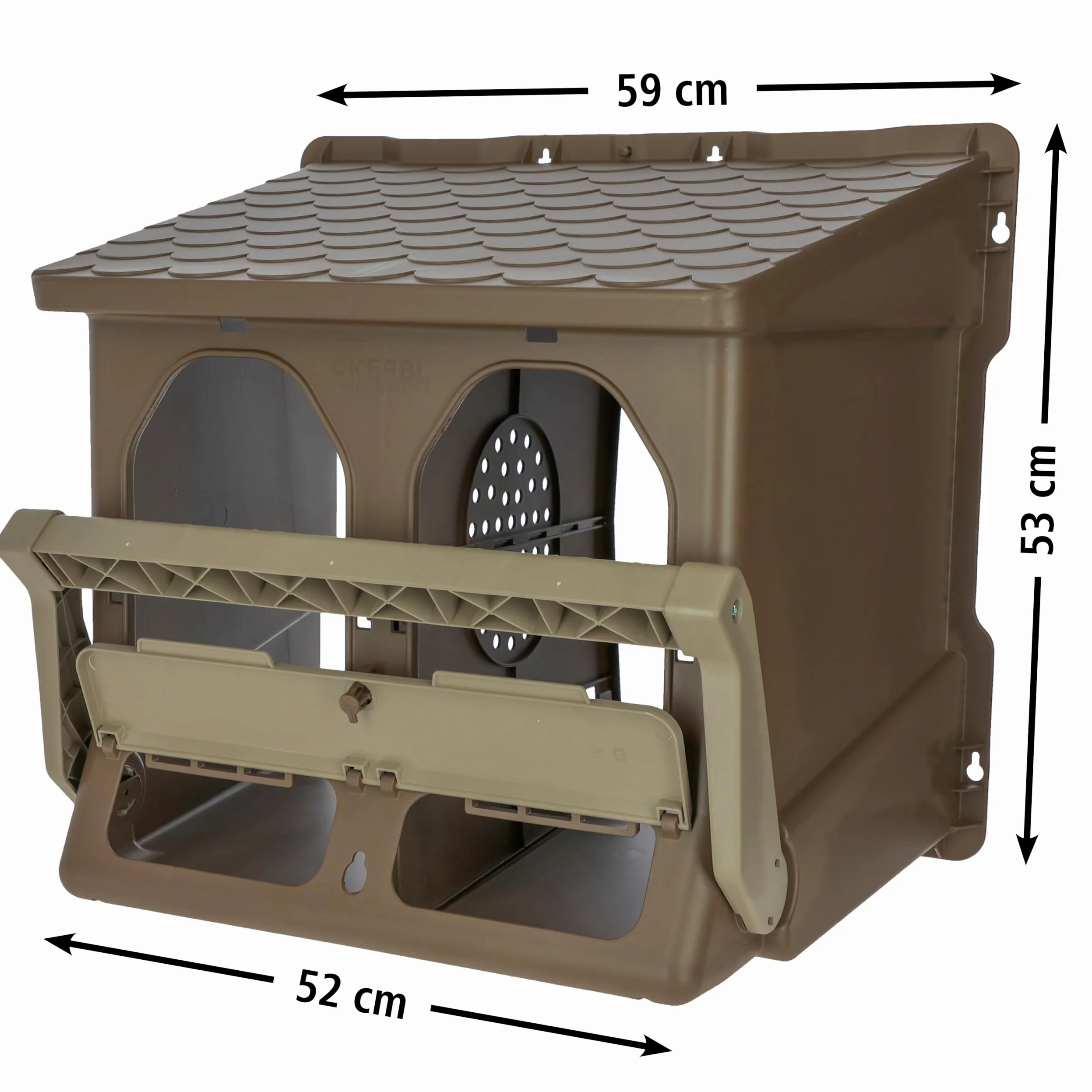 Kerbl Hobbyfarming Doble Nido de plástico Reciclado, 52 x 59 x 53 cm