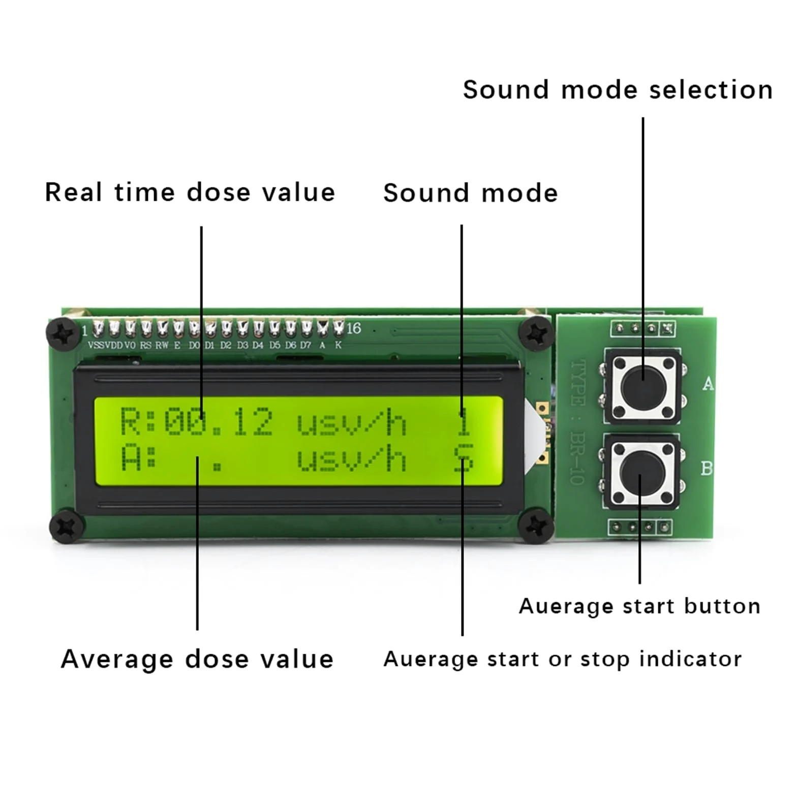 Detector de radiación Nuclear, medidor EMF, contador Geiger, probador de joyería de piedra, dosímetro Personal de radiación con línea de datos