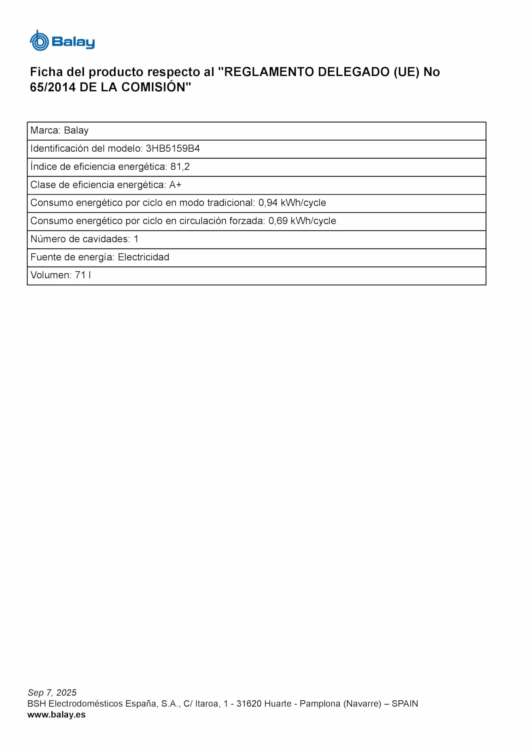 Balay Horno multifunción 60 cm 71L Serie Cristal Freidora de aire Aqualisis blanco 3HB5159B4