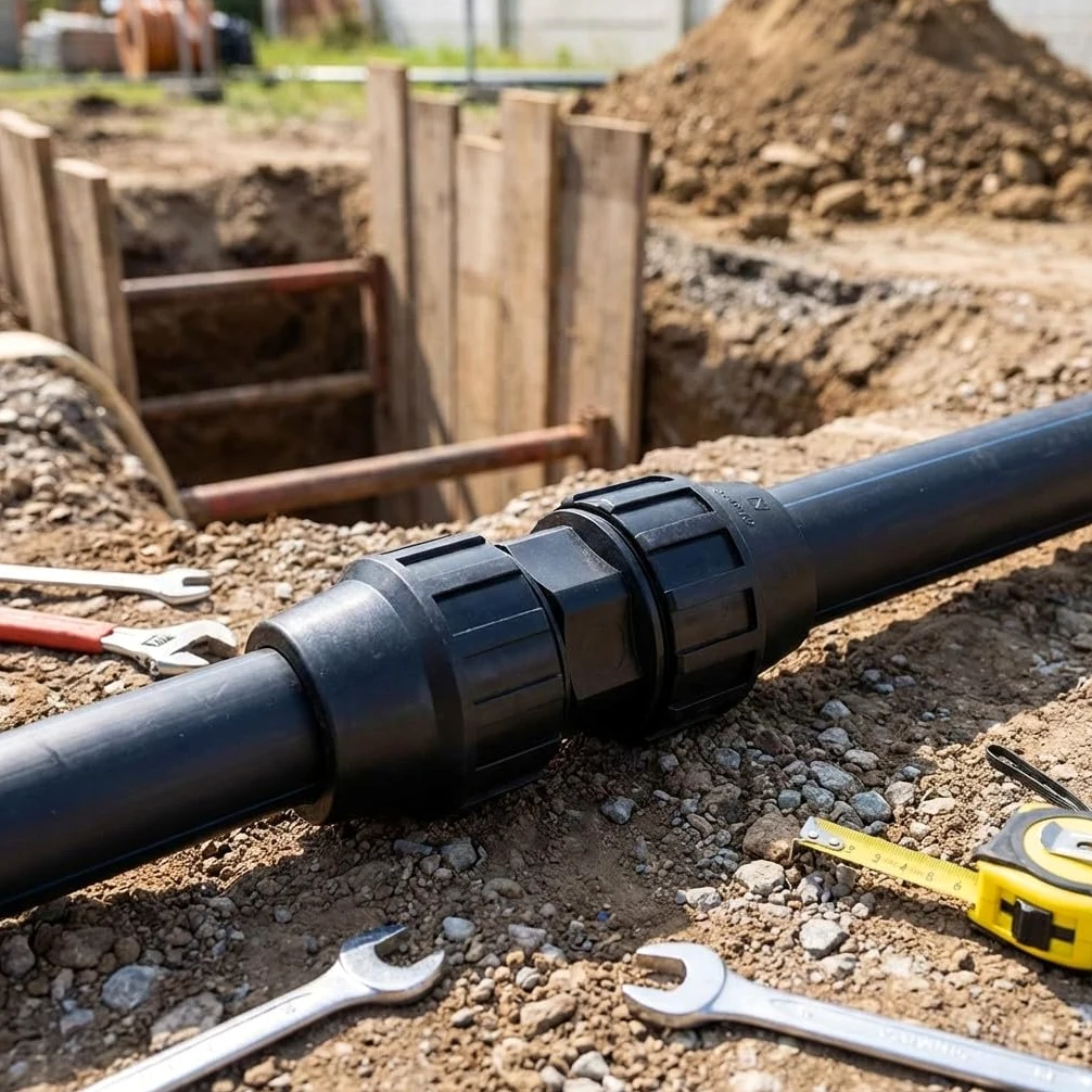 Suinga Pack 4 Manguito Reducido Polietileno 90 a 75 mm Aenor | Enlace reducido 90 a 75 mm para Tuberia Agricola y Tuberia Alimentaria, negro