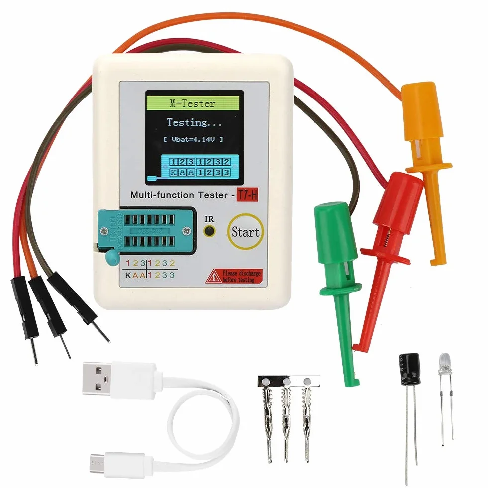 KENANLAN Tc2 Metros Graphic TC T7-H TFT Transistor Tester Gráfico Pantalla Multifunción Prueba