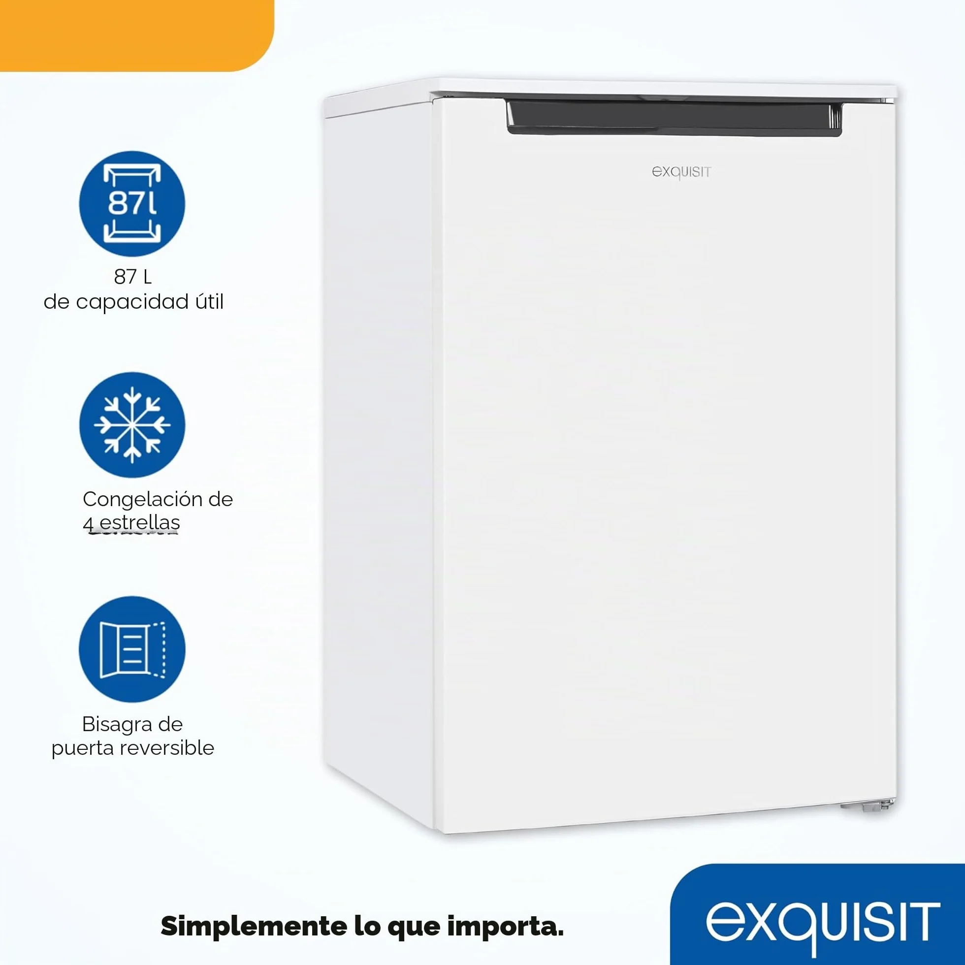 Exquisit congelador vertical 87L 4 estrellas clase D blanco 85,5x54,5x58 cm