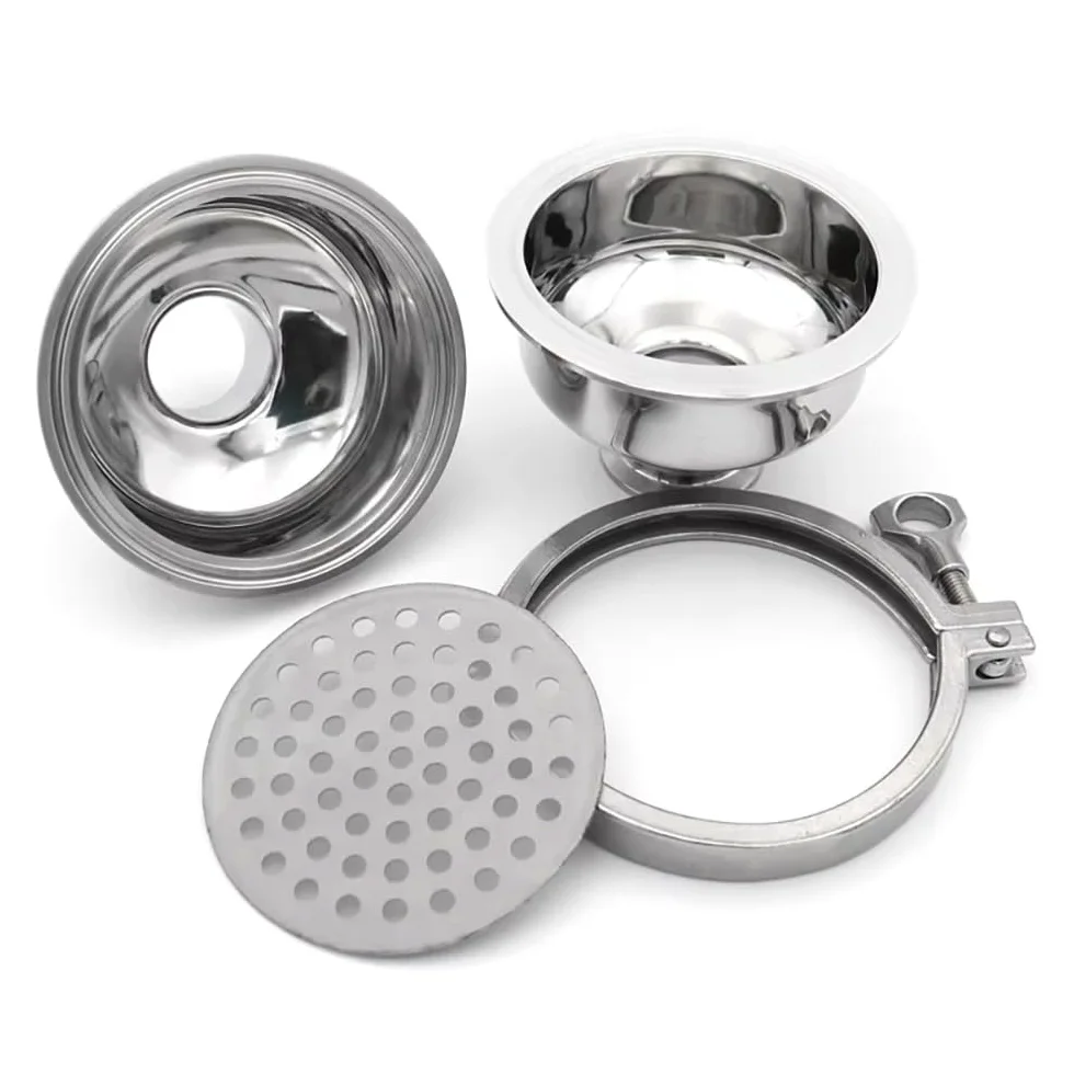Válvula De Filtro Esférica, Diámetro Exterior De Tubería De 38/76 Mm, 1,5", 2" Y 3", Abrazadera Triple, Válvula Sanitaria En Línea De Acero Inoxidable 304, Descarga For Cerveza Casera(38mm K50.5mm,500