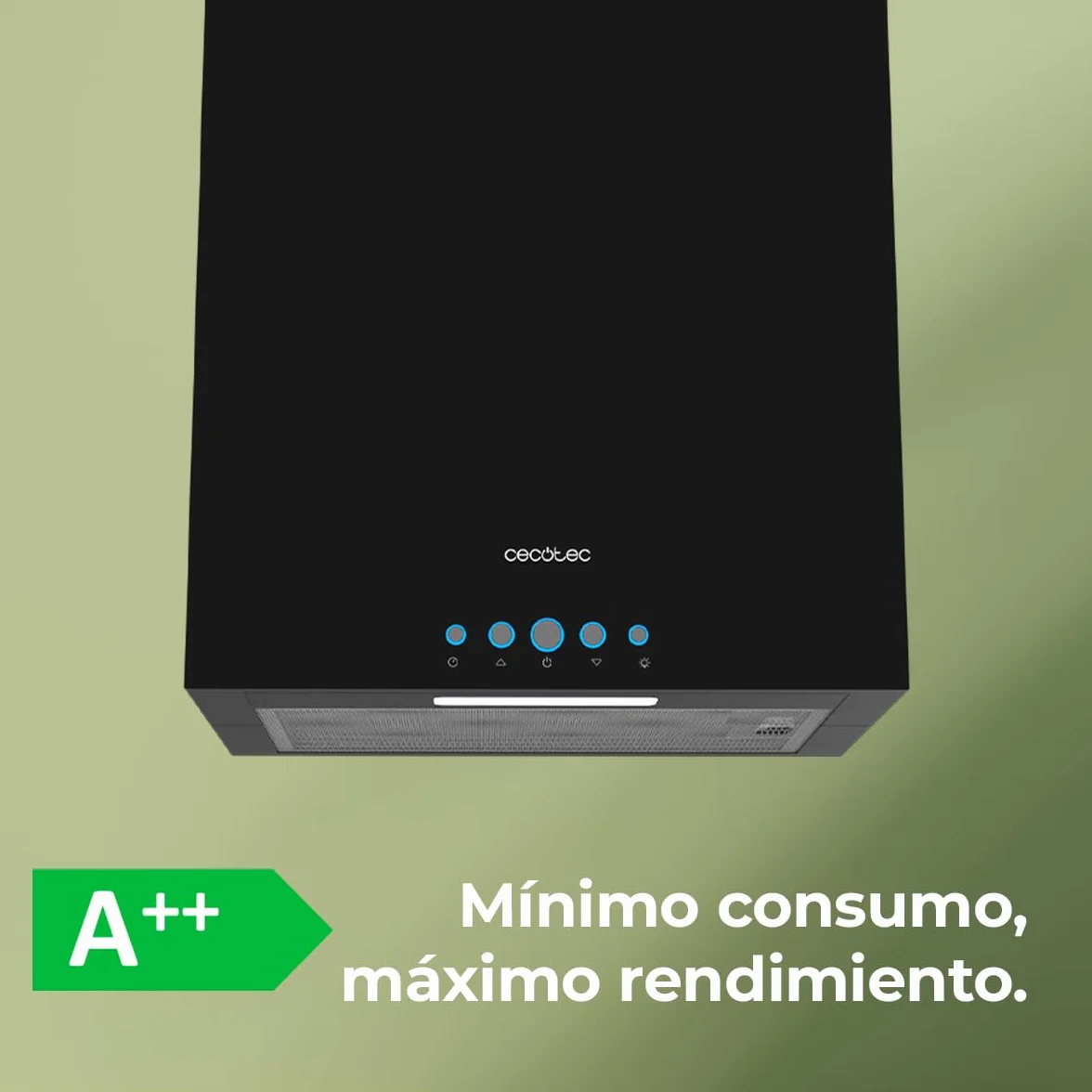 Cecotec Campana Extractora 38cm Isla Cuadrada Bolero Flux Ict 388000 Black A++ Negro 800m3/h 210W