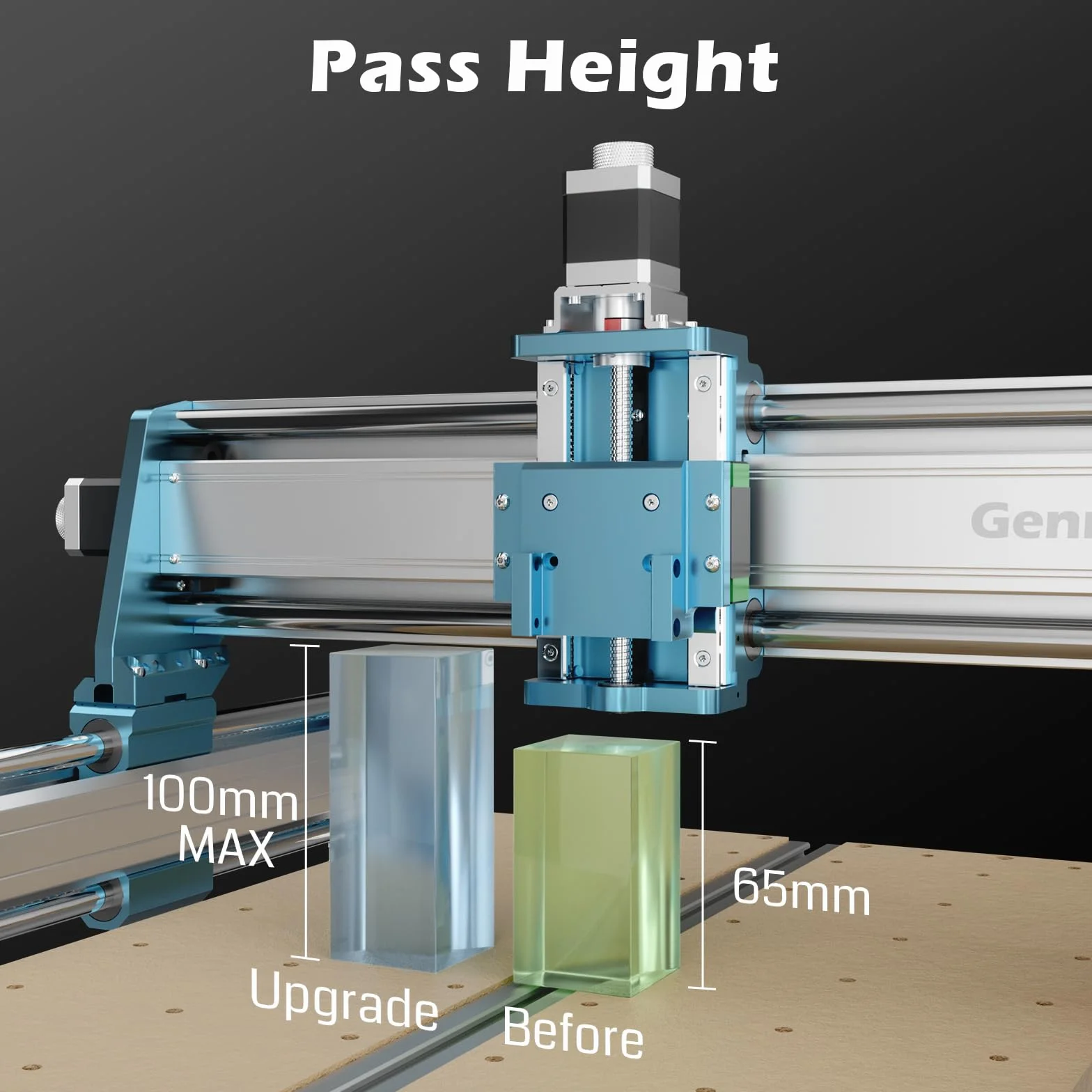 Genmitsu 4040-PRO MAX - Fresadora CNC para fresado de madera, metal y acrílico, control GRBL, máquina de grabado de 3 ejes con recortadora de 710 W y accionamiento de riel lineal