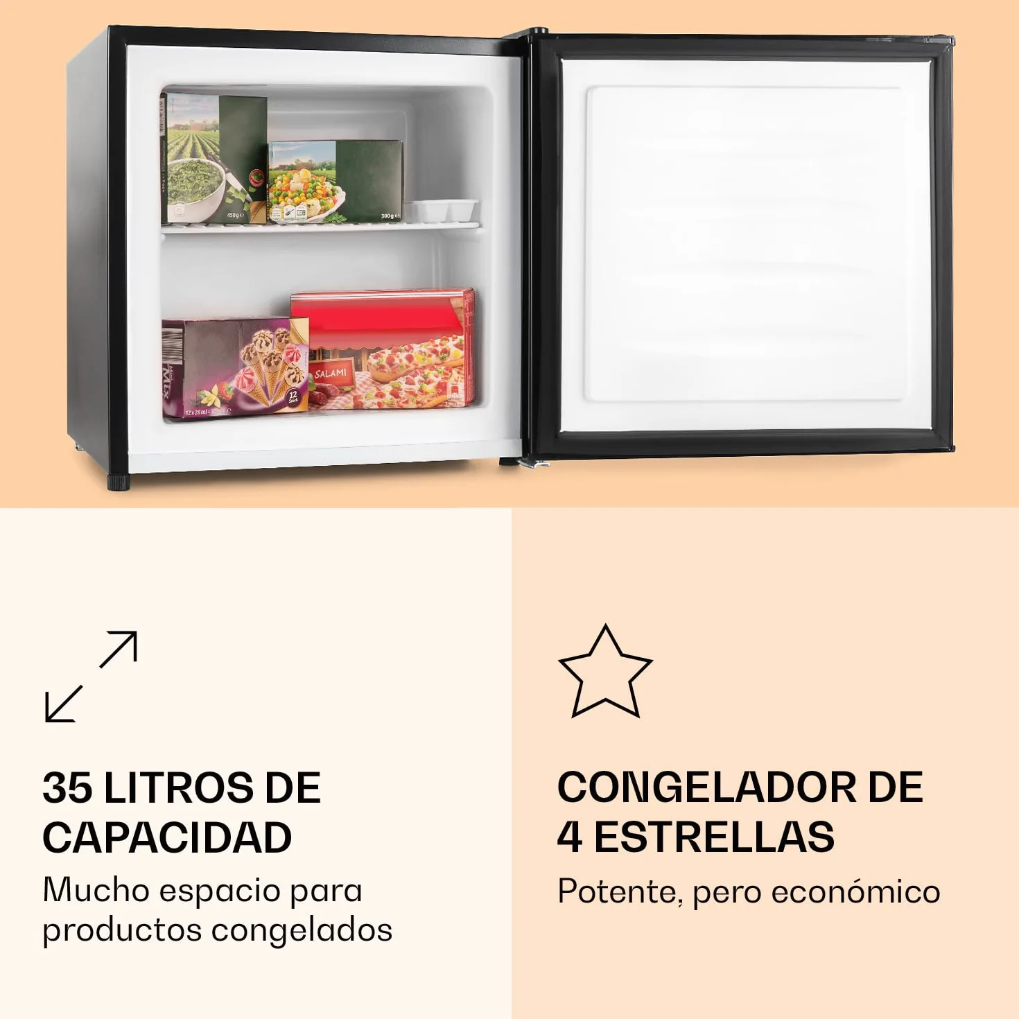 Klarstein Congelador Vertical No Frost 33 L Portátil Bajo Consumo