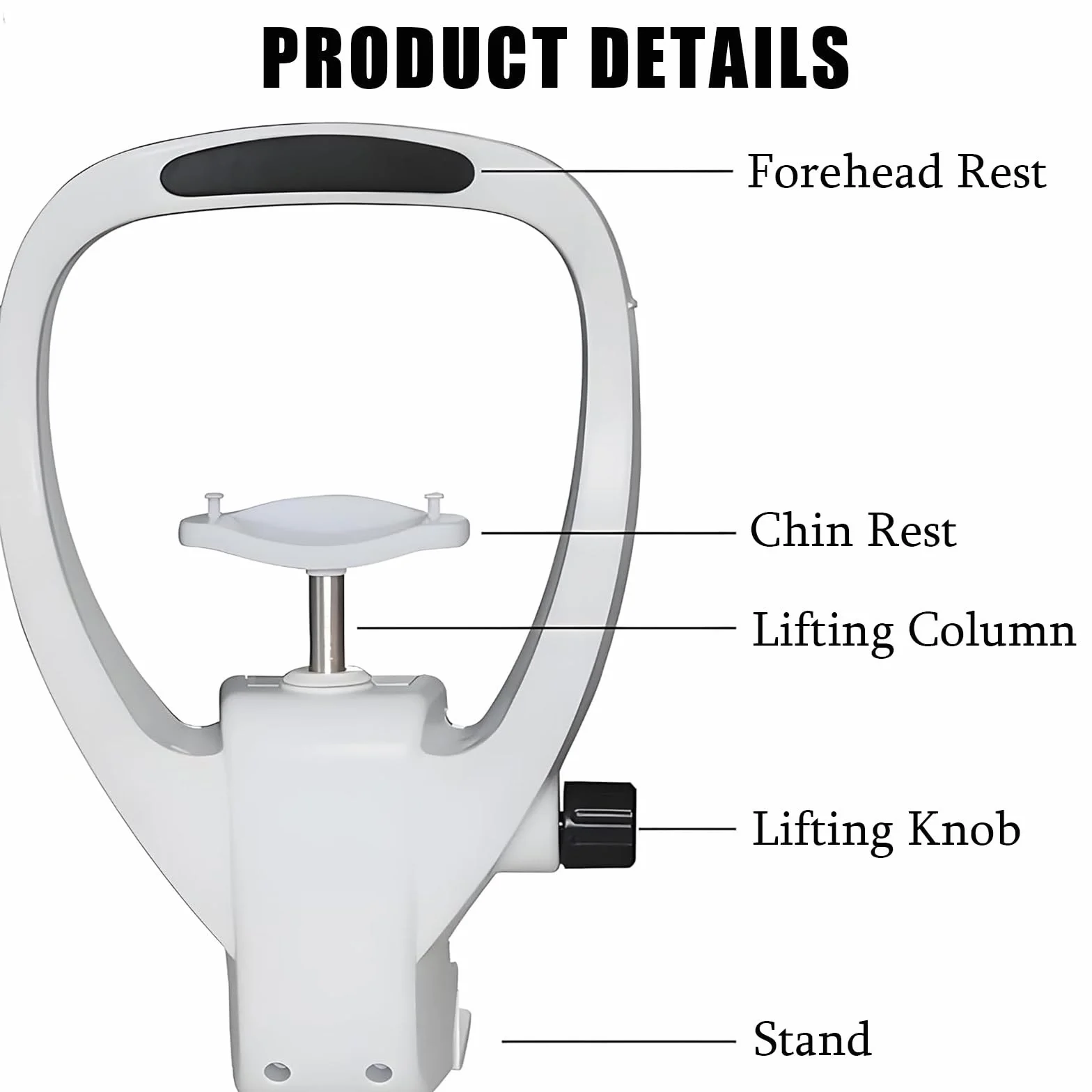 Soporte Barbilla Instrumentos óPticos mentón elevador para optometría, soporte para la frente, instrumento óptico ajustable, refractómetro automático oftálmico, reposacabezas N