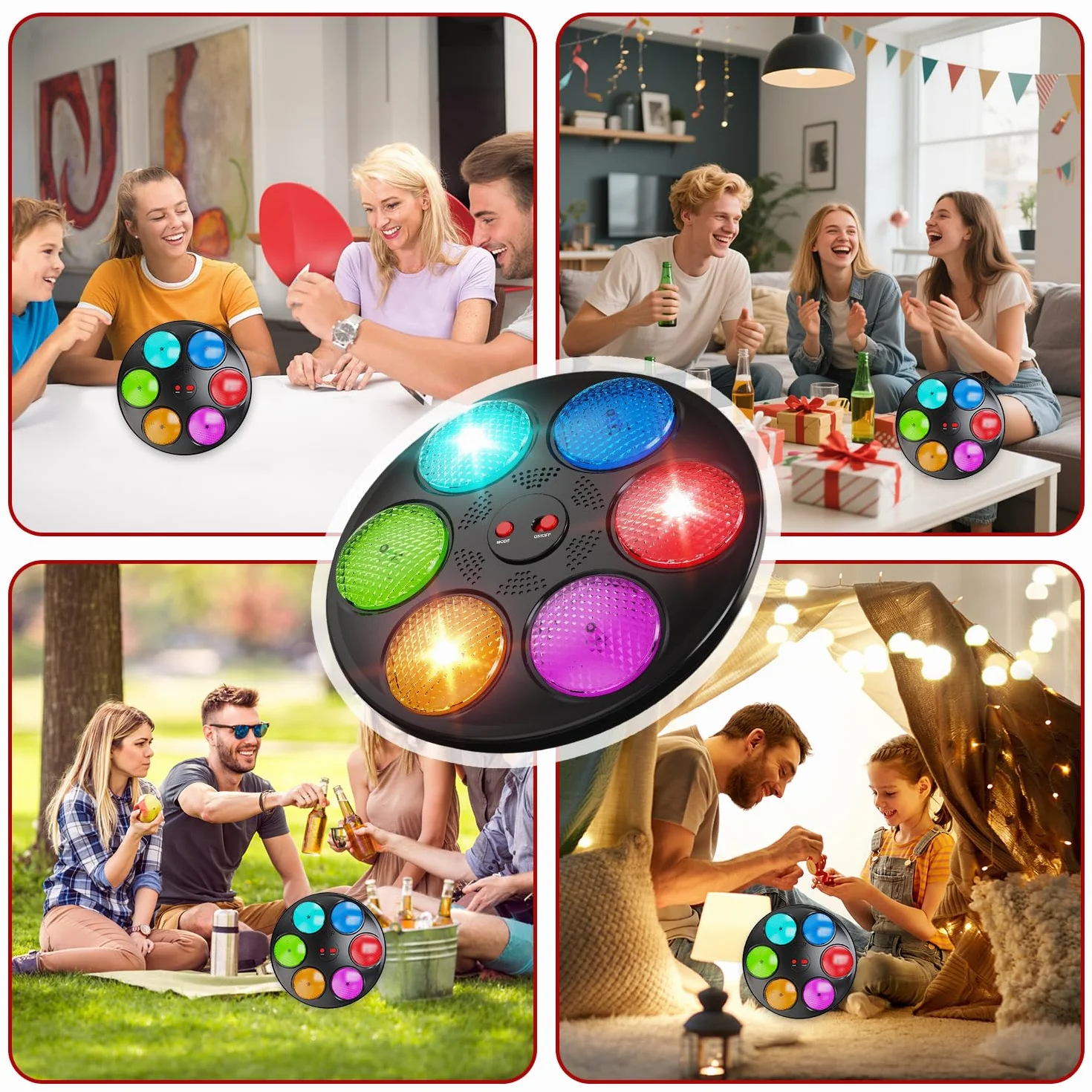 Juego de Memoria Electrónica con Luces y Sonidos, Juguete Interactivo de 3 Modos para Viajes, Aula y Fiestas