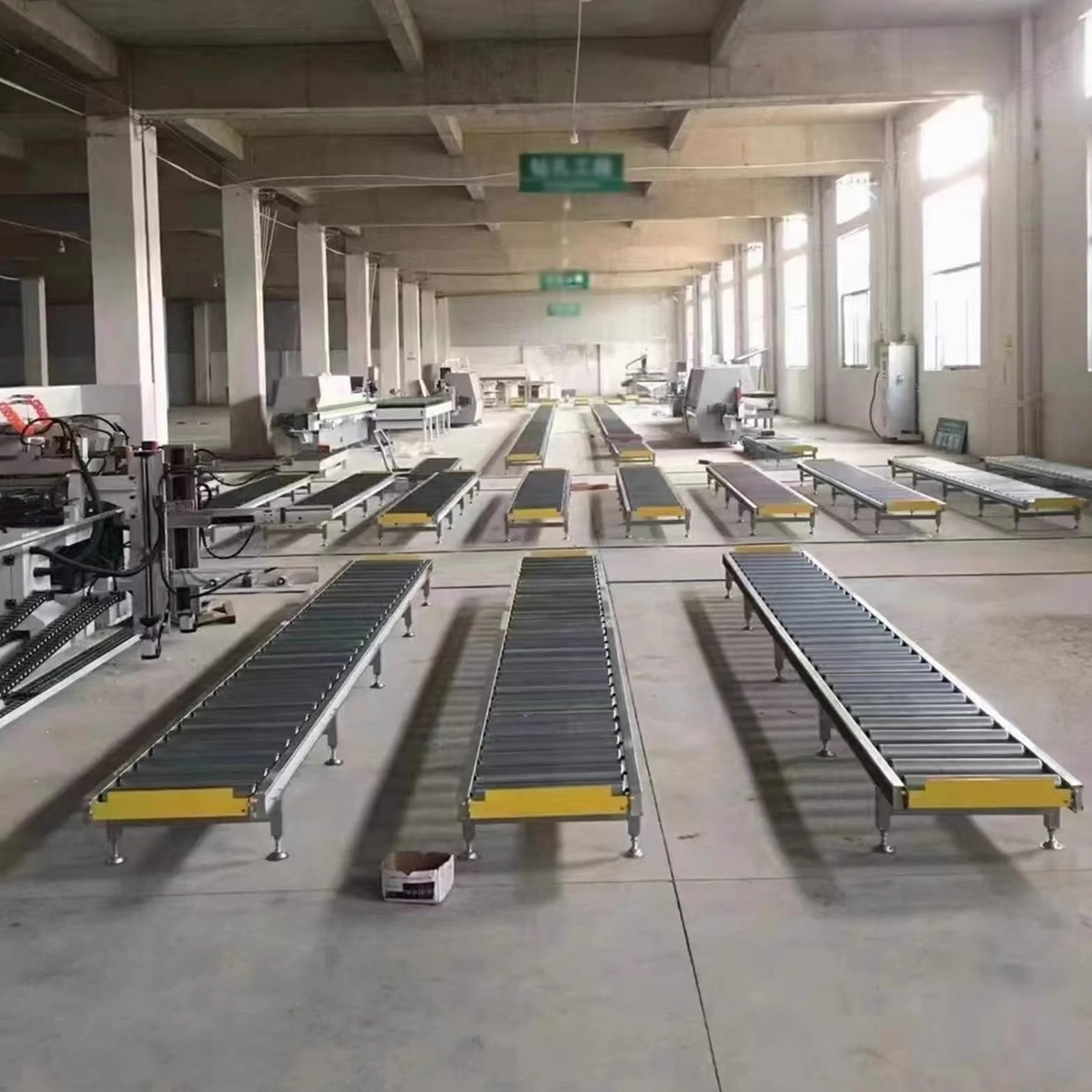 Rodillo transportador industrial ligero de acero galvanizado sin enchufes, empalmable, perfecto para almacenes y fábricas, 150 x 80 x 30 cm, diseño de carga