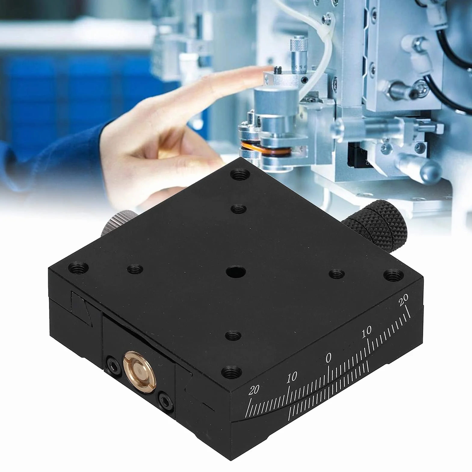 Etapa lineal de Sunicon, goniómetro Turbine Dovetail Fine Manual Platform 60x60 mm para equipos ópticos, dispositivos de medición