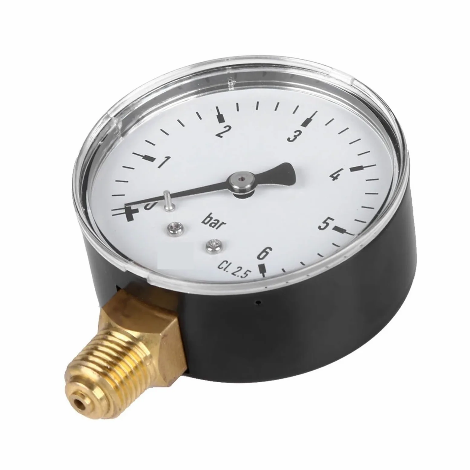 Manómetro de 0-6 Bar, compresor de aire 1/4 NPT, manómetro de presión de alta resistencia, cara 2,3 medición de aire, agua, aceite y Gas