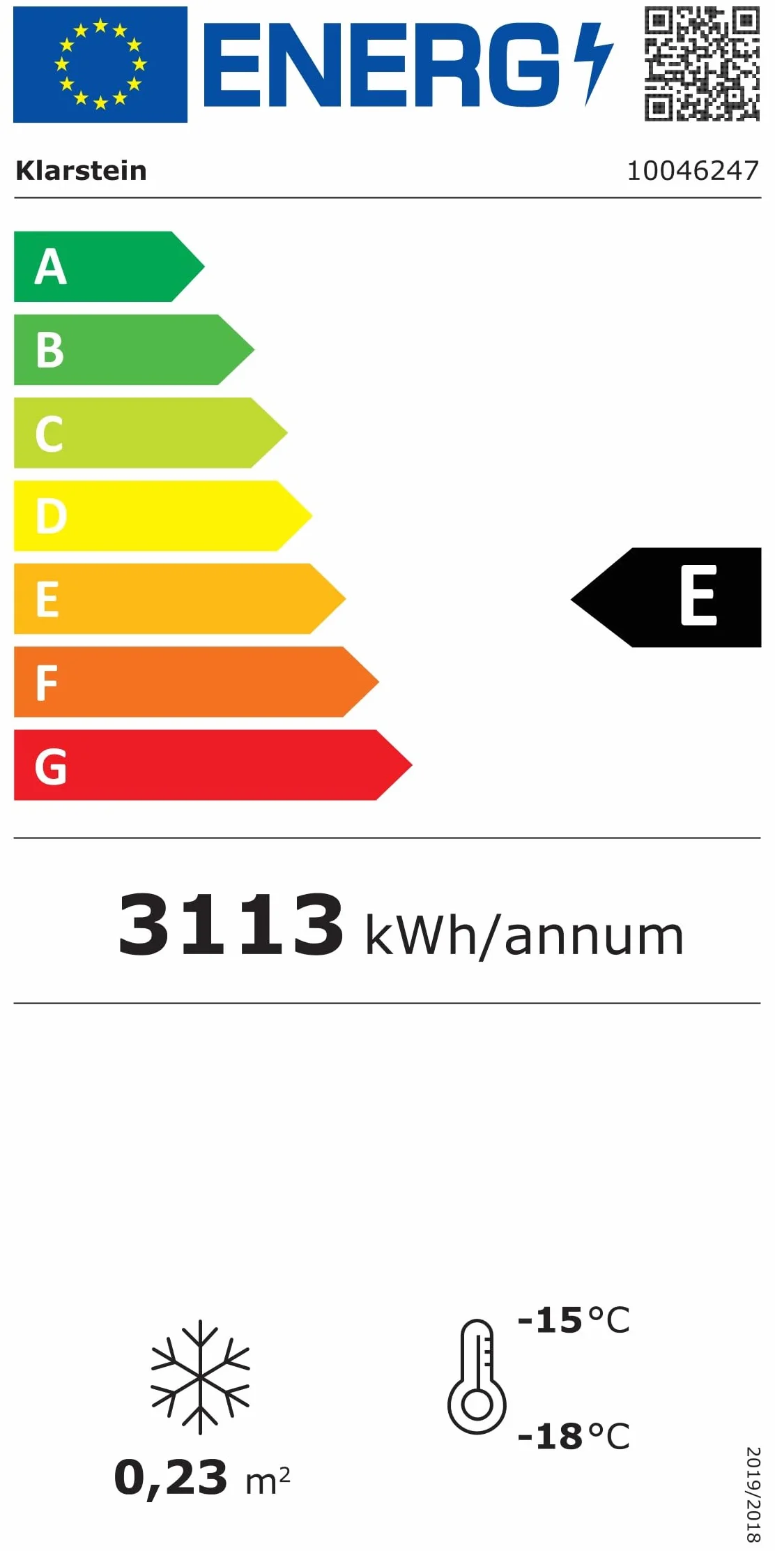 Klarstein IceAge 88 Congelador Pequeño 88L Temperatura Ajustable 0 a -18°C Puerta de Cristal Iluminación Led 3 Estantes Eficiencia Energética E Blanco