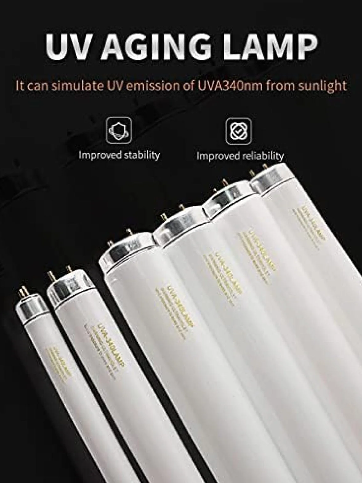 Lámparas De Laboratorio UVA 340 Reemplace El Tubo De Envejecimiento De La Lámpara Fluorescente De Calefacción para Simular La Luz Solar del Mediodía para La Prueba De Fábrica Escolar,UVA340-30W-T