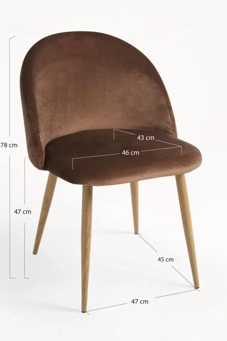 Regalos Miguel - Packs Sillas Comedor - Pack 2 Sillas Vint Terciopelo - Marrón