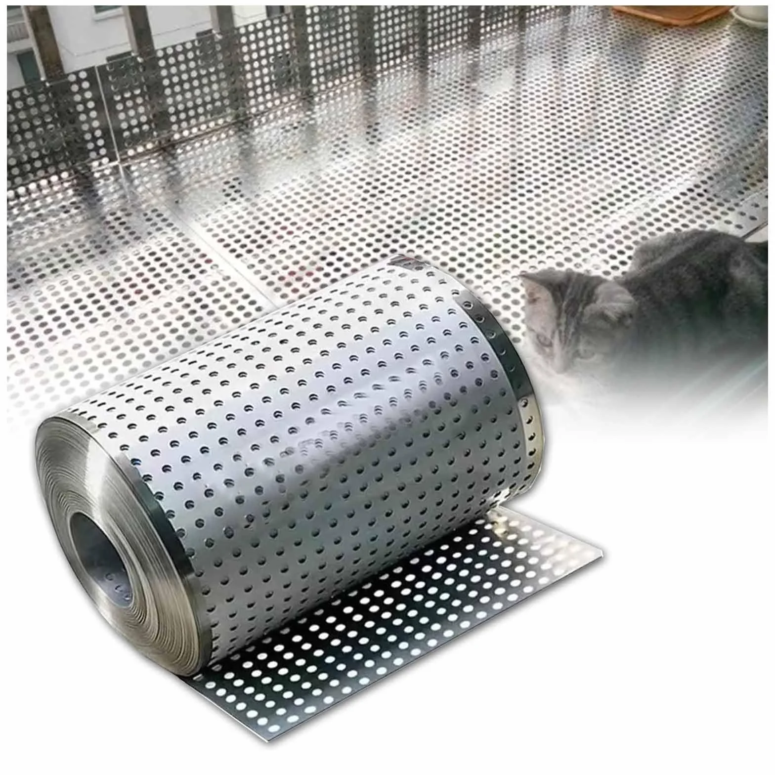 Hoja perforada acero inoxidable 304 malla decorativa 8 mm protección balcón