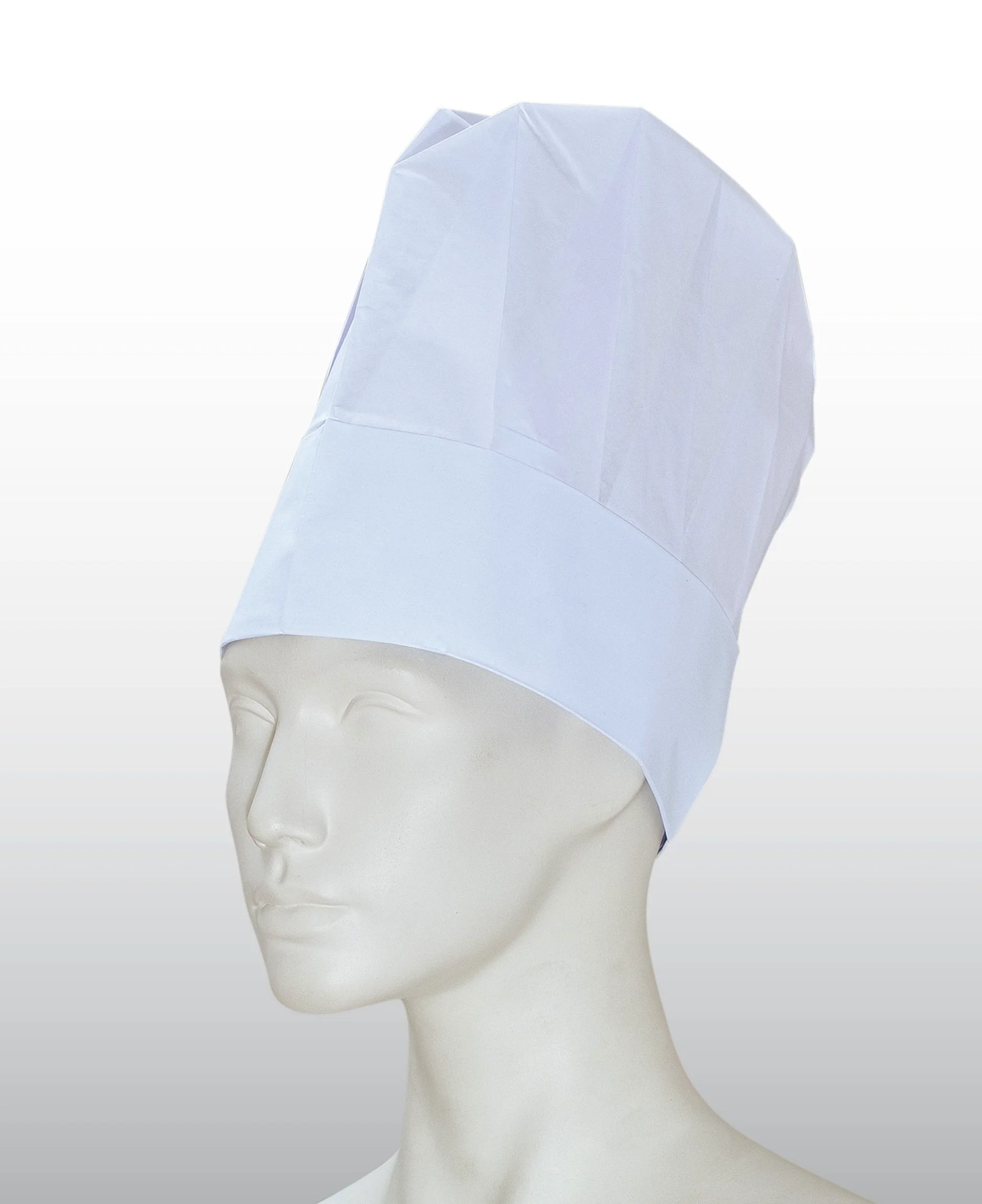 250 gorros de cocinero – Color Blanco – Tamaño 25 Cm De Alto – de Papel – con el sudor banda y bloque decorativo de arrugas – desechables Gorro de cocinero – Gorro de cocinero